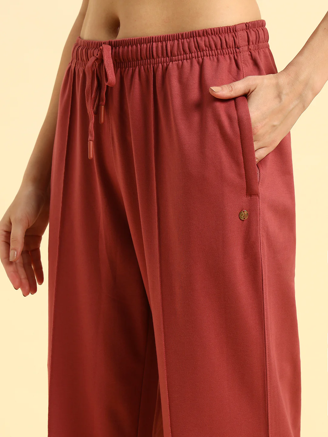 Track Pants for Women | Breathable & Soft with Color Fastnes Regular Fit Poly Cotton Fabric Solid Pattern Drawstring Closure - Image 9
