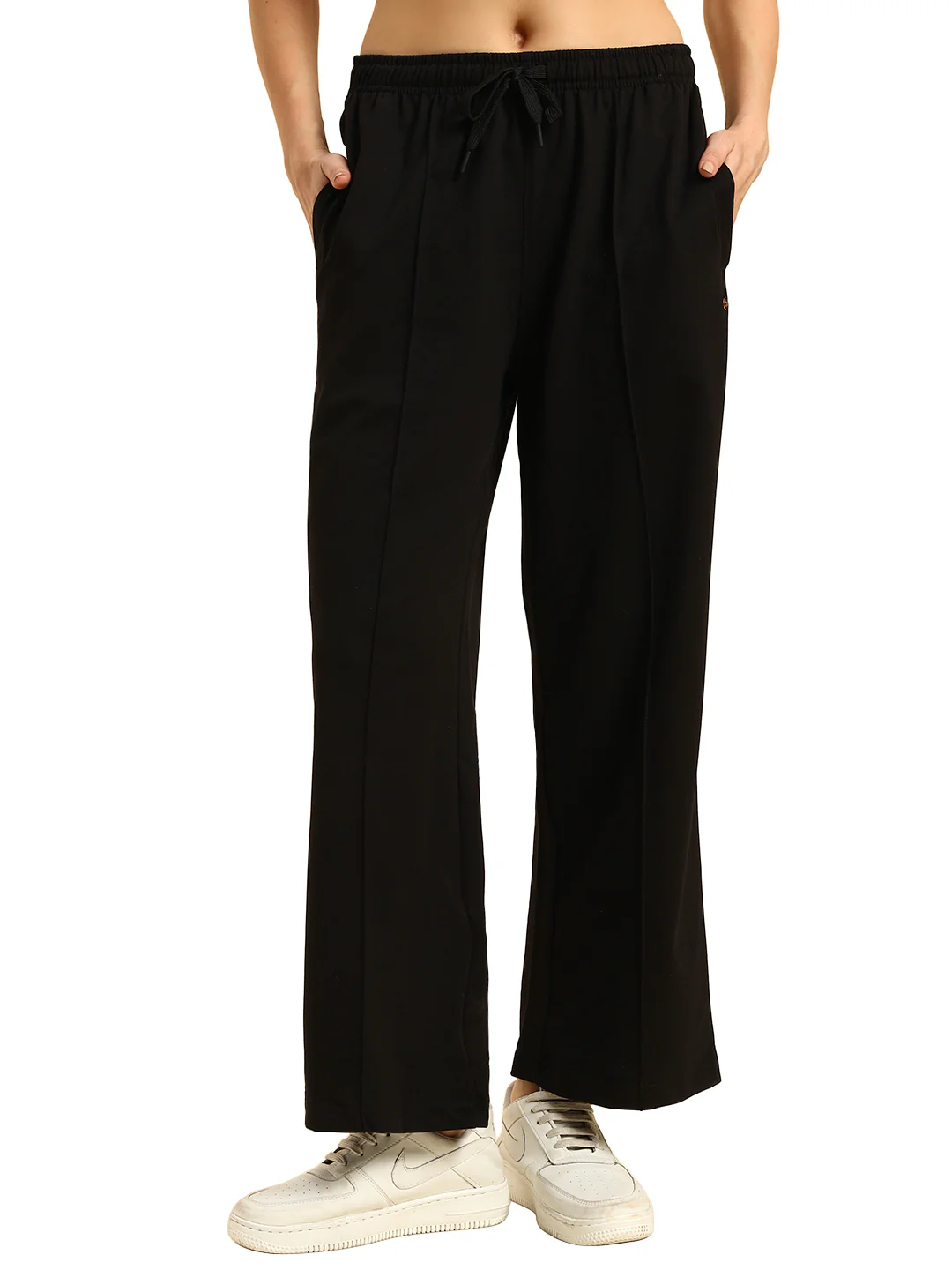 Track Pants for Women | Breathable & Soft with Color Fastnes Regular Fit Poly Cotton Fabric Solid Pattern Drawstring Closure - Image 5