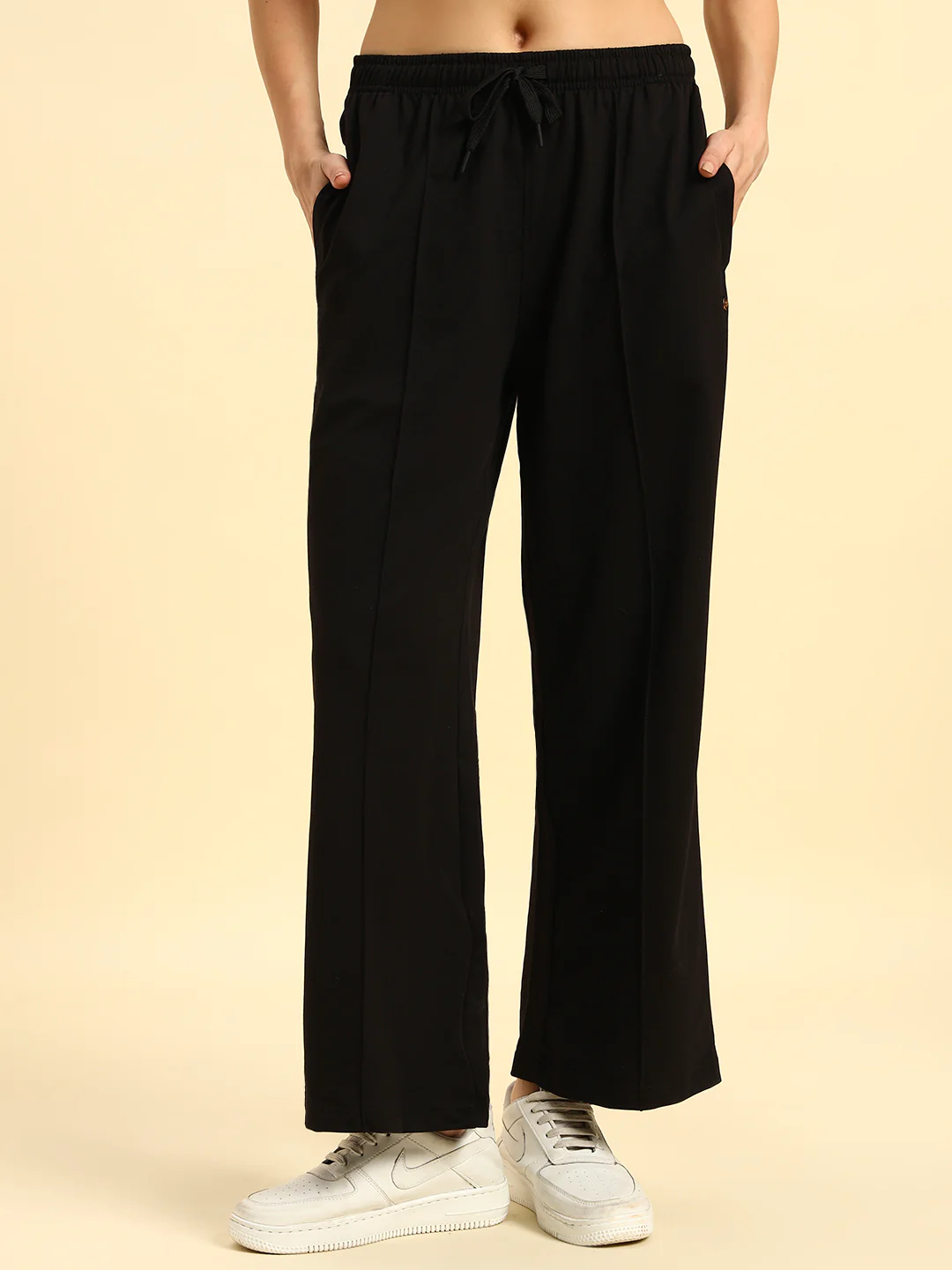 Track Pants for Women | Breathable & Soft with Color Fastnes Regular Fit Poly Cotton Fabric Solid Pattern Drawstring Closure - Image 6