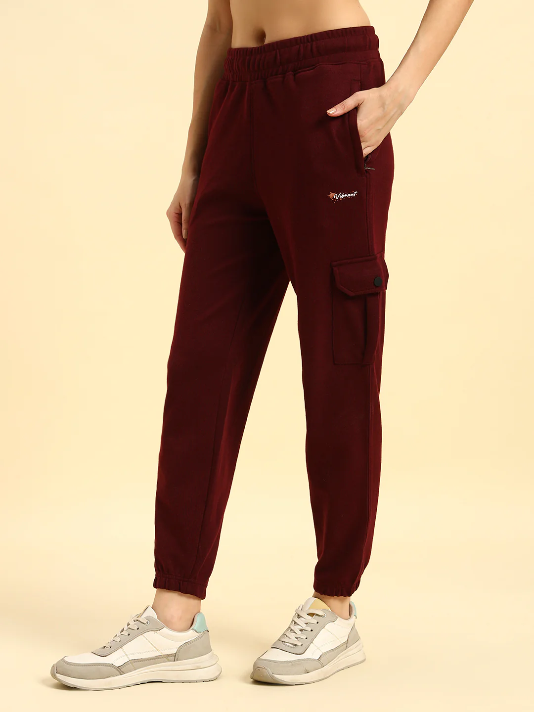 Track Pants for Women | Breathable & Soft with Color Fastnes Regular Fit Poly Cotton Fabric Solid Pattern Elasticated Closure - Image 5