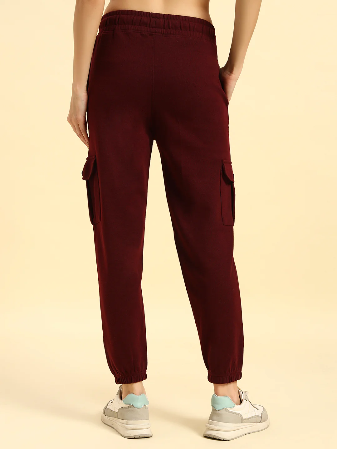 Track Pants for Women | Breathable & Soft with Color Fastnes Regular Fit Poly Cotton Fabric Solid Pattern Elasticated Closure - Image 7