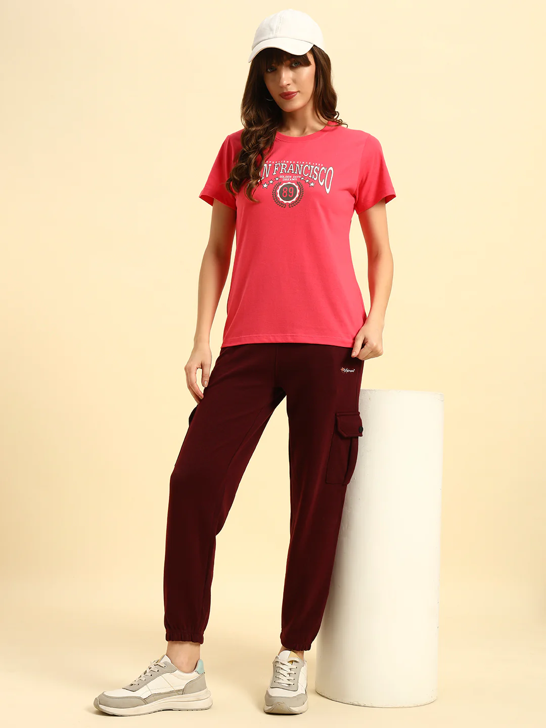 Track Pants for Women | Breathable & Soft with Color Fastnes Regular Fit Poly Cotton Fabric Solid Pattern Elasticated Closure - Image 9