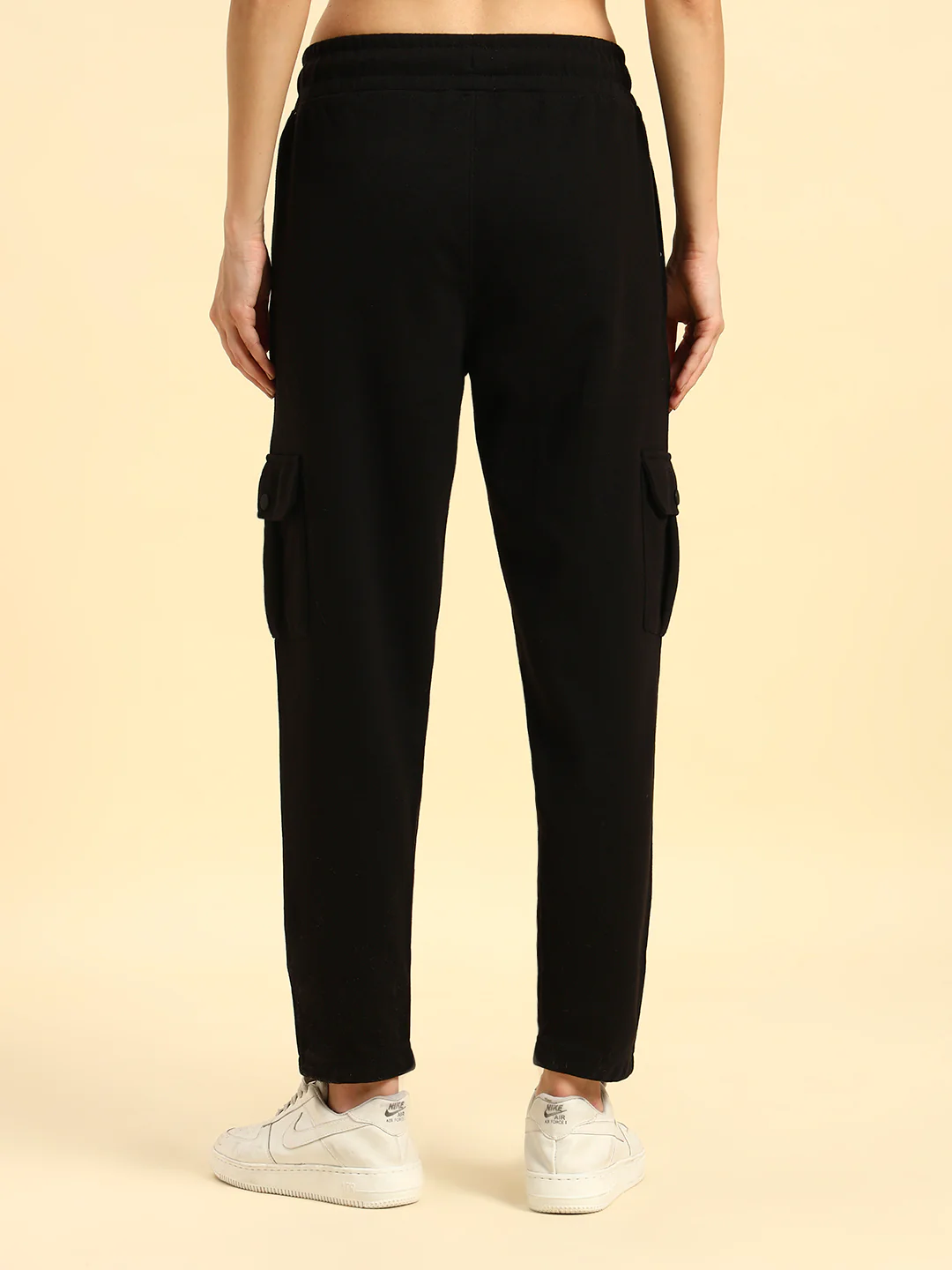 Track Pants for Women | Breathable & Soft with Color Fastnes Regular Fit Poly Cotton Fabric Solid Pattern Elasticated Closure - Image 4