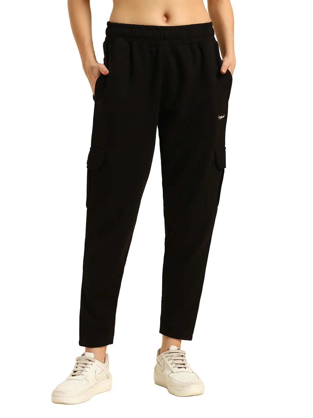 Track Pants for Women | Breathable & Soft with Color Fastnes Regular Fit Poly Cotton Fabric Solid Pattern Elasticated Closure - Image 5
