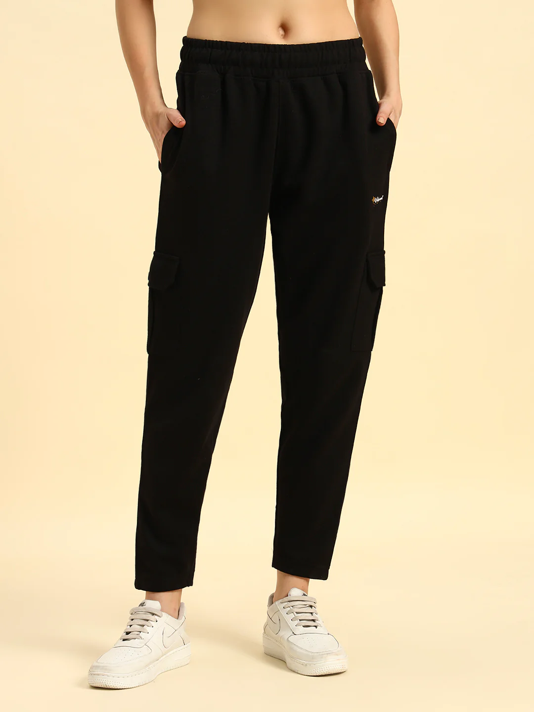 Track Pants for Women | Breathable & Soft with Color Fastnes Regular Fit Poly Cotton Fabric Solid Pattern Elasticated Closure - Image 6