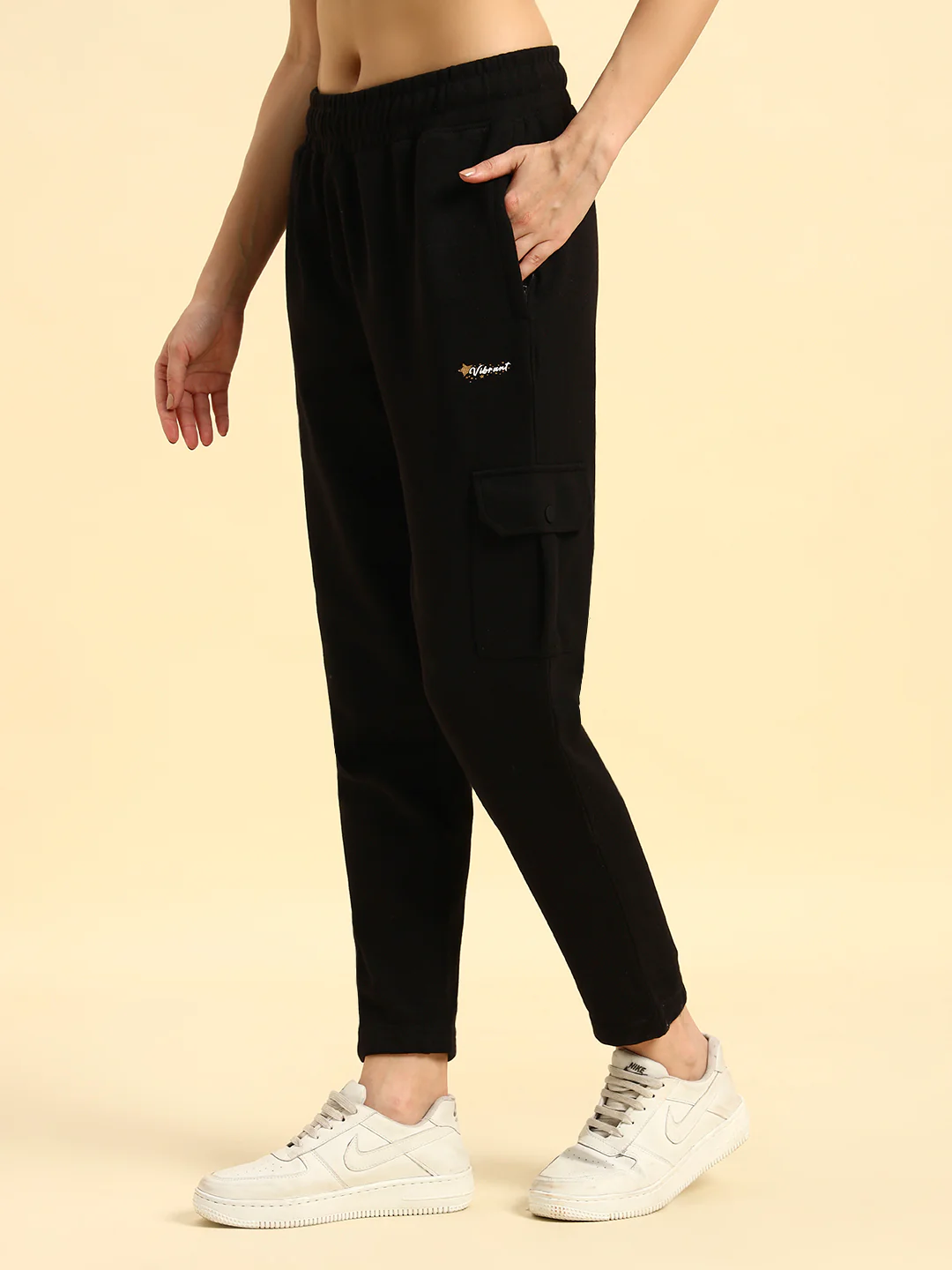 Track Pants for Women | Breathable & Soft with Color Fastnes Regular Fit Poly Cotton Fabric Solid Pattern Elasticated Closure - Image 7