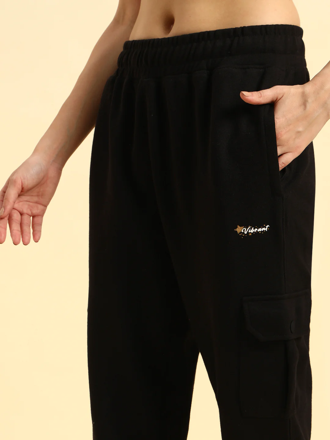 Track Pants for Women | Breathable & Soft with Color Fastnes Regular Fit Poly Cotton Fabric Solid Pattern Elasticated Closure - Image 9