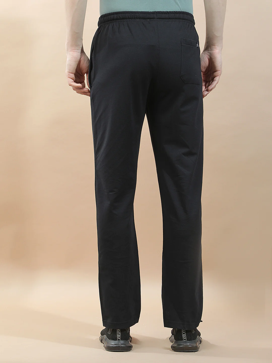 Track Pants for Men l Breathable & Soft with Color Fastness Regular Fit Cotton Blend Solid Pattern Drawstring Closure - Image 3