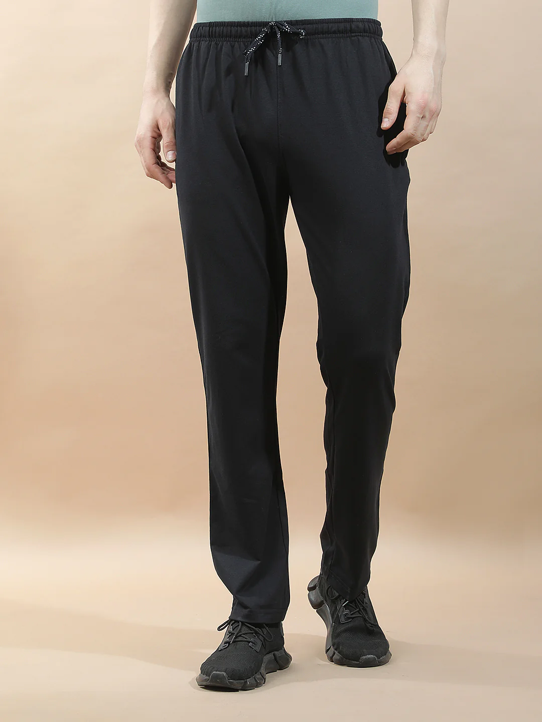 Track Pants for Men l Breathable & Soft with Color Fastness Regular Fit Cotton Blend Solid Pattern Drawstring Closure - Image 4