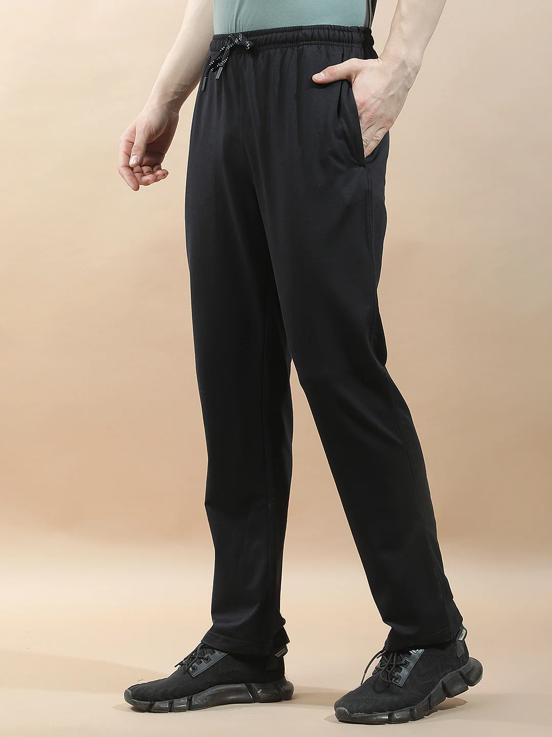 Track Pants for Men l Breathable & Soft with Color Fastness Regular Fit Cotton Blend Solid Pattern Drawstring Closure - Image 5