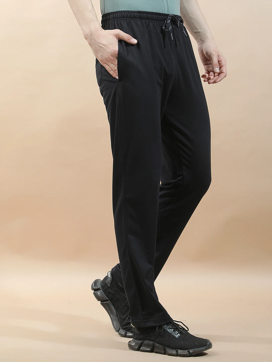 Track Pants for Men l Breathable & Soft with Color Fastness Regular Fit Cotton Blend Solid Pattern Drawstring Closure - Image 6