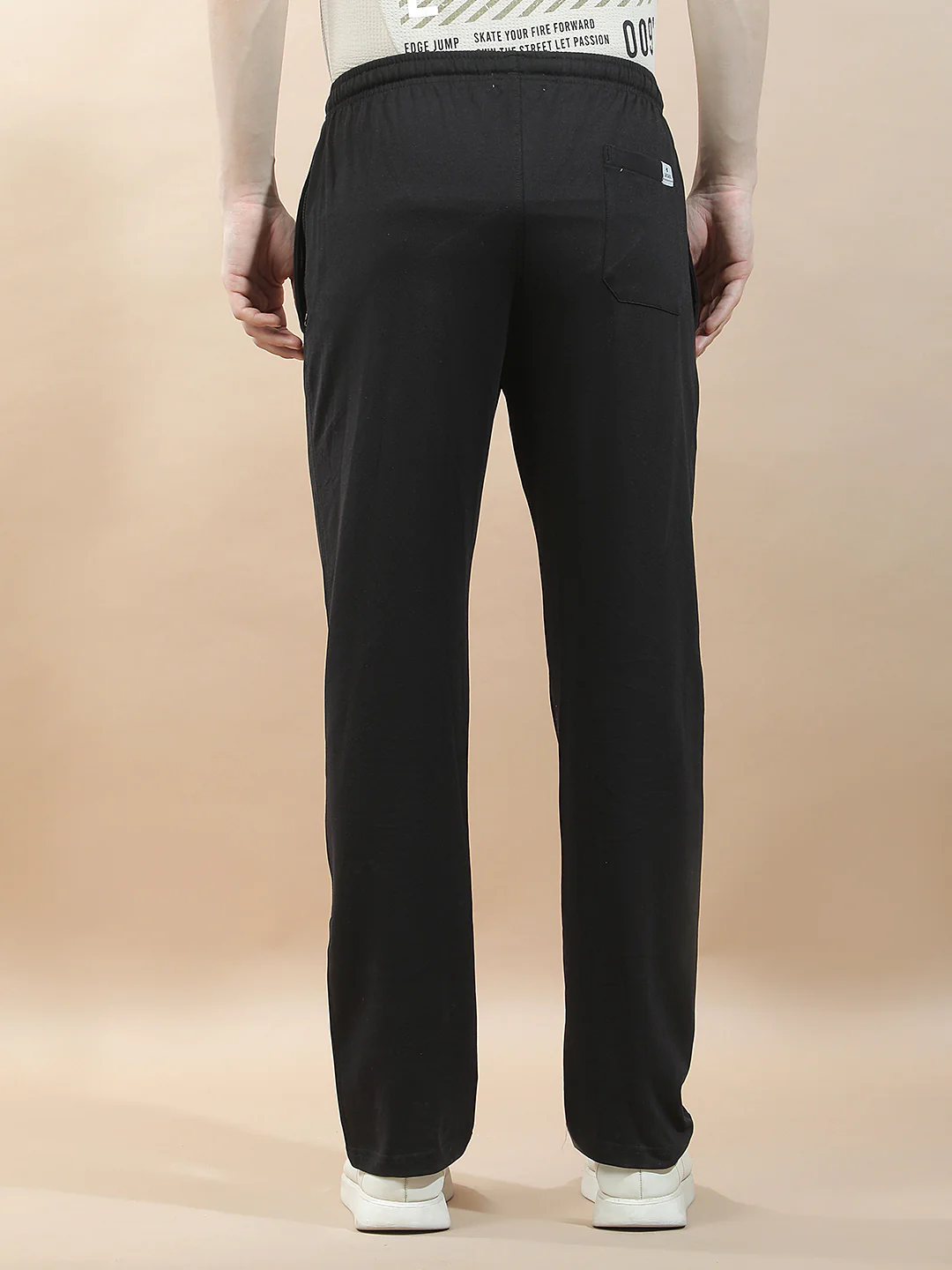 Track Pants for Men l Breathable & Soft with Color Fastness Regular Fit Cotton Blend Solid Pattern Drawstring Closure - Image 3