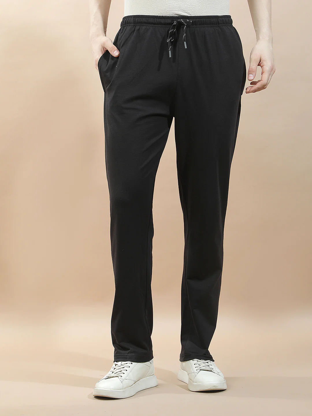 Track Pants for Men l Breathable & Soft with Color Fastness Regular Fit Cotton Blend Solid Pattern Drawstring Closure - Image 4
