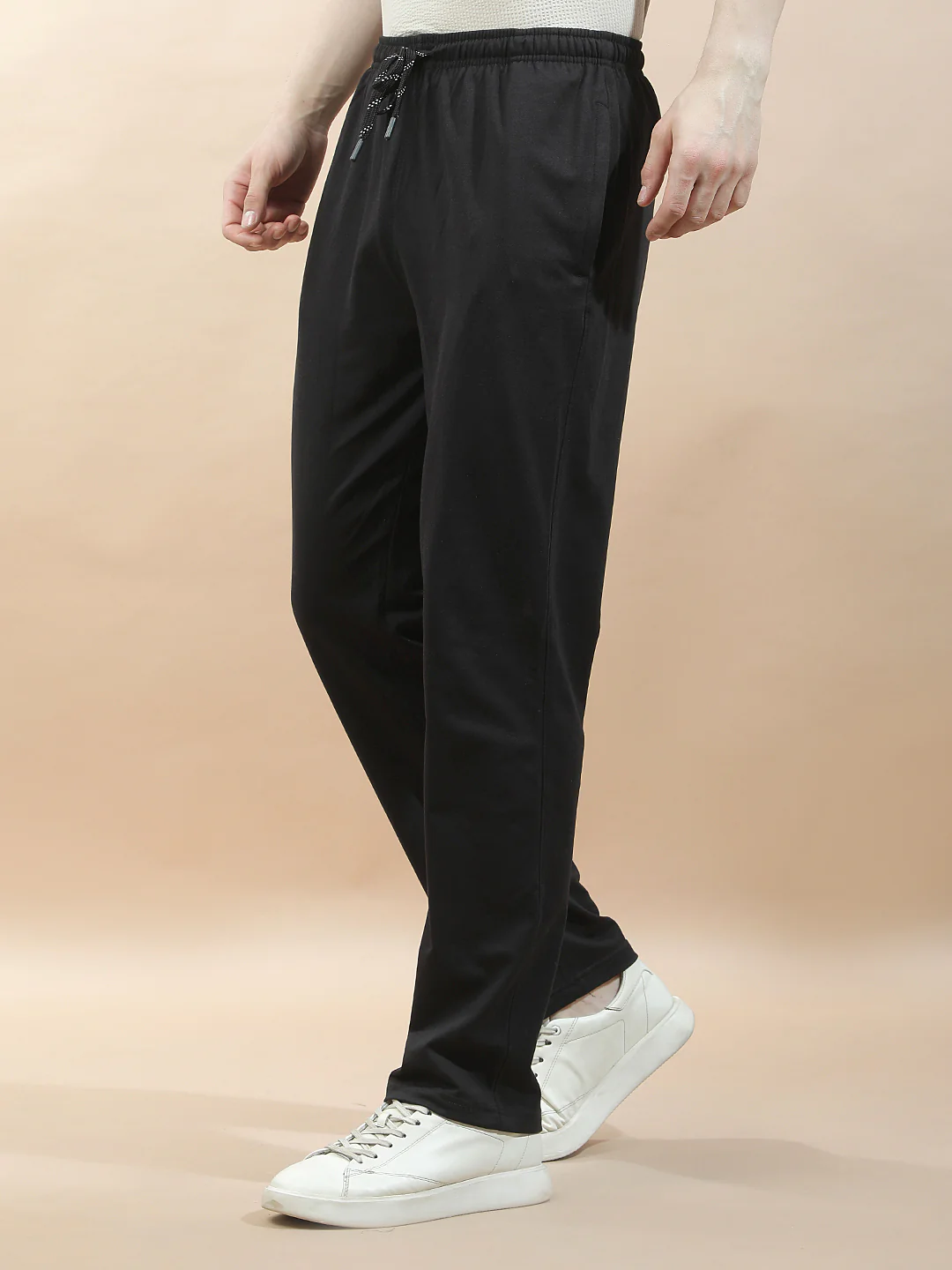 Track Pants for Men l Breathable & Soft with Color Fastness Regular Fit Cotton Blend Solid Pattern Drawstring Closure - Image 5