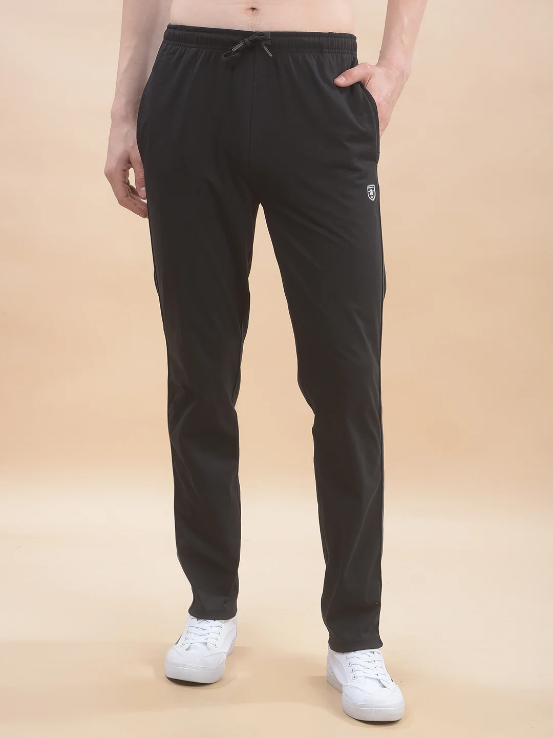 Track Pants for Men l Breathable & Soft with Color Fastness Regular Fit Poly Cotton Solid Pattern Drawstring Closure - Image 3