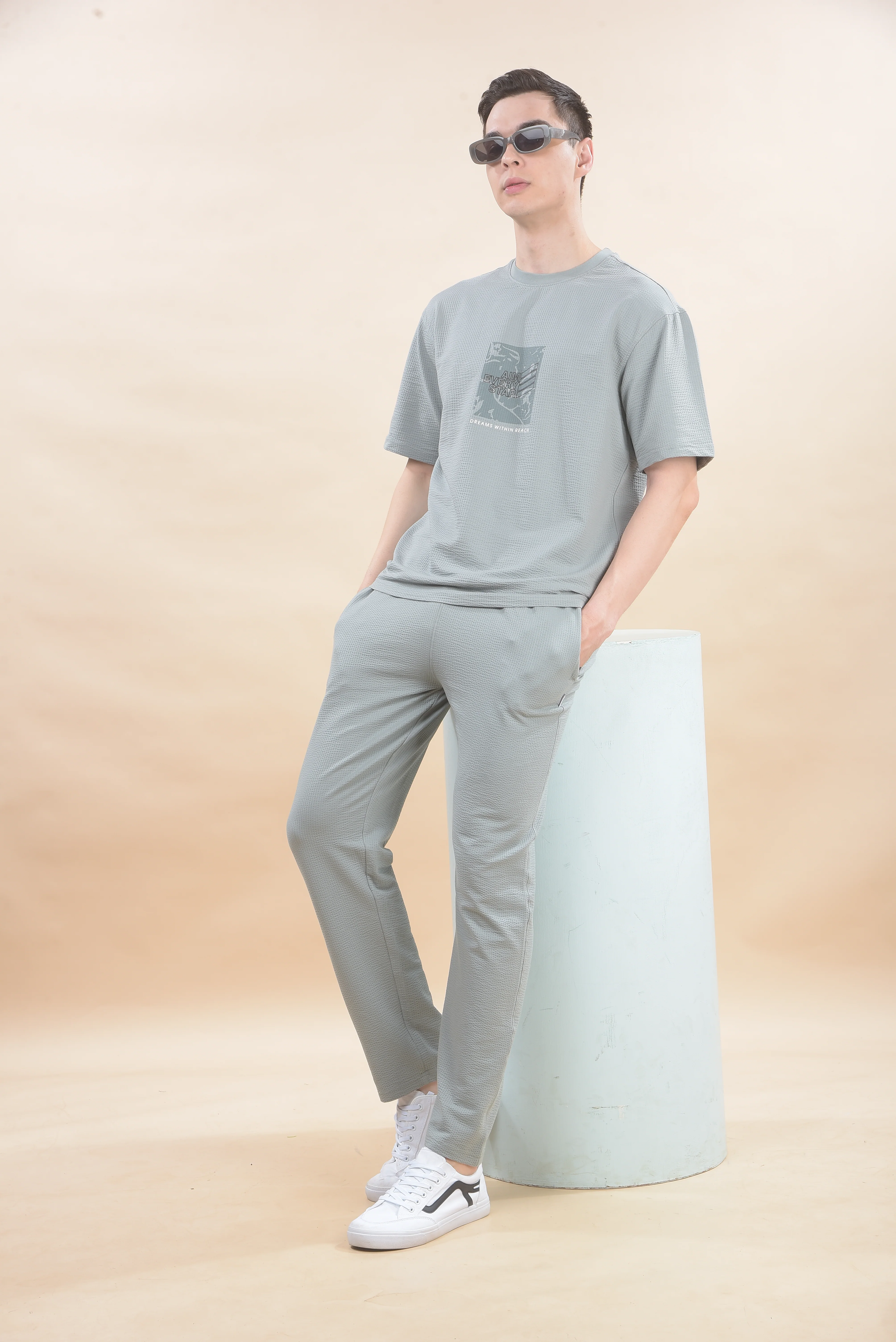 Track Pants for Men l Breathable & Soft with Color Fastness Regular Fit Poly Cotton Solid Pattern Drawstring Closure - Image 2