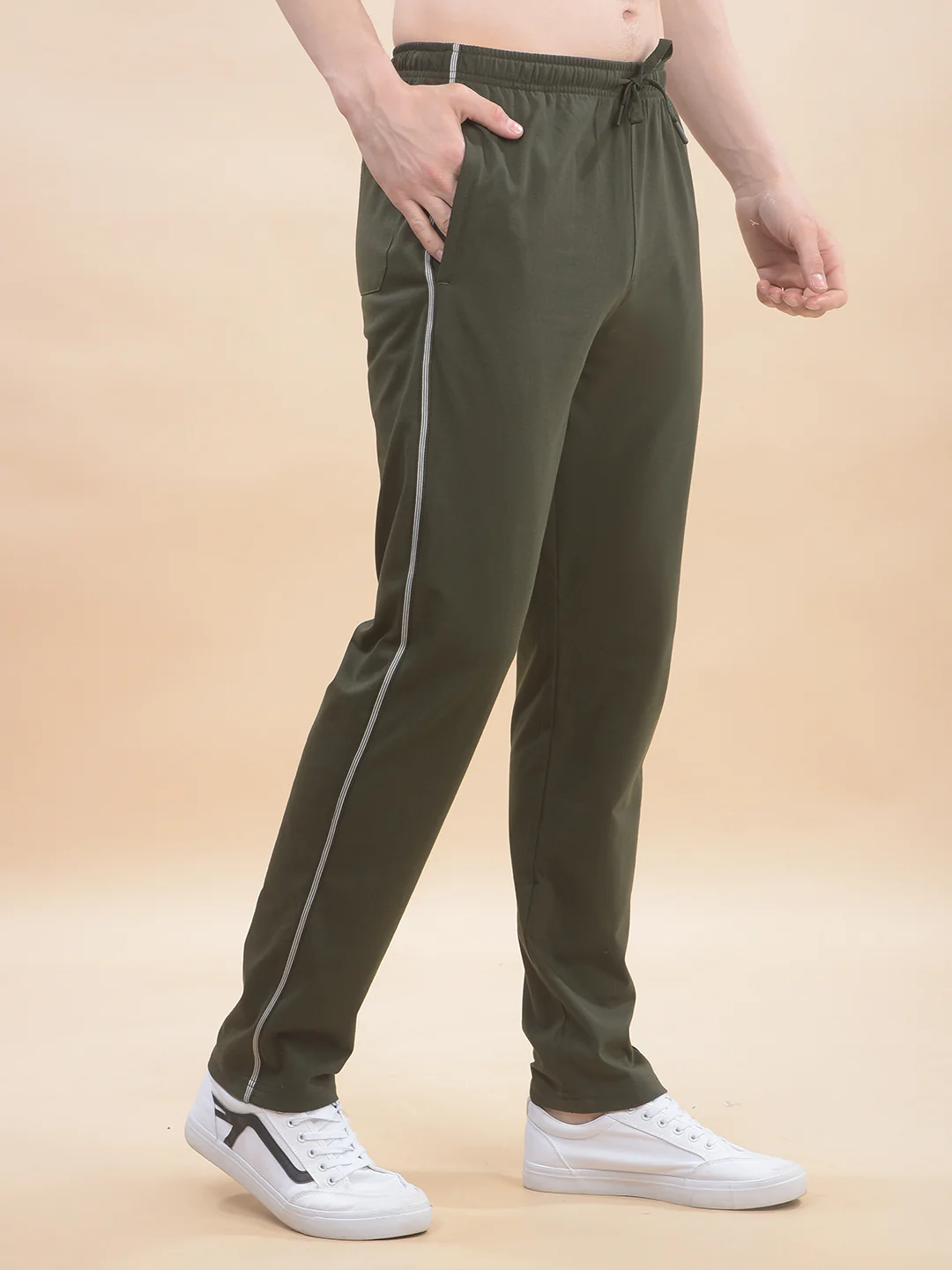 Track Pants for Men l Breathable & Soft with Color Fastness Regular Fit Poly Cotton Solid Pattern Drawstring Closure - Image 7