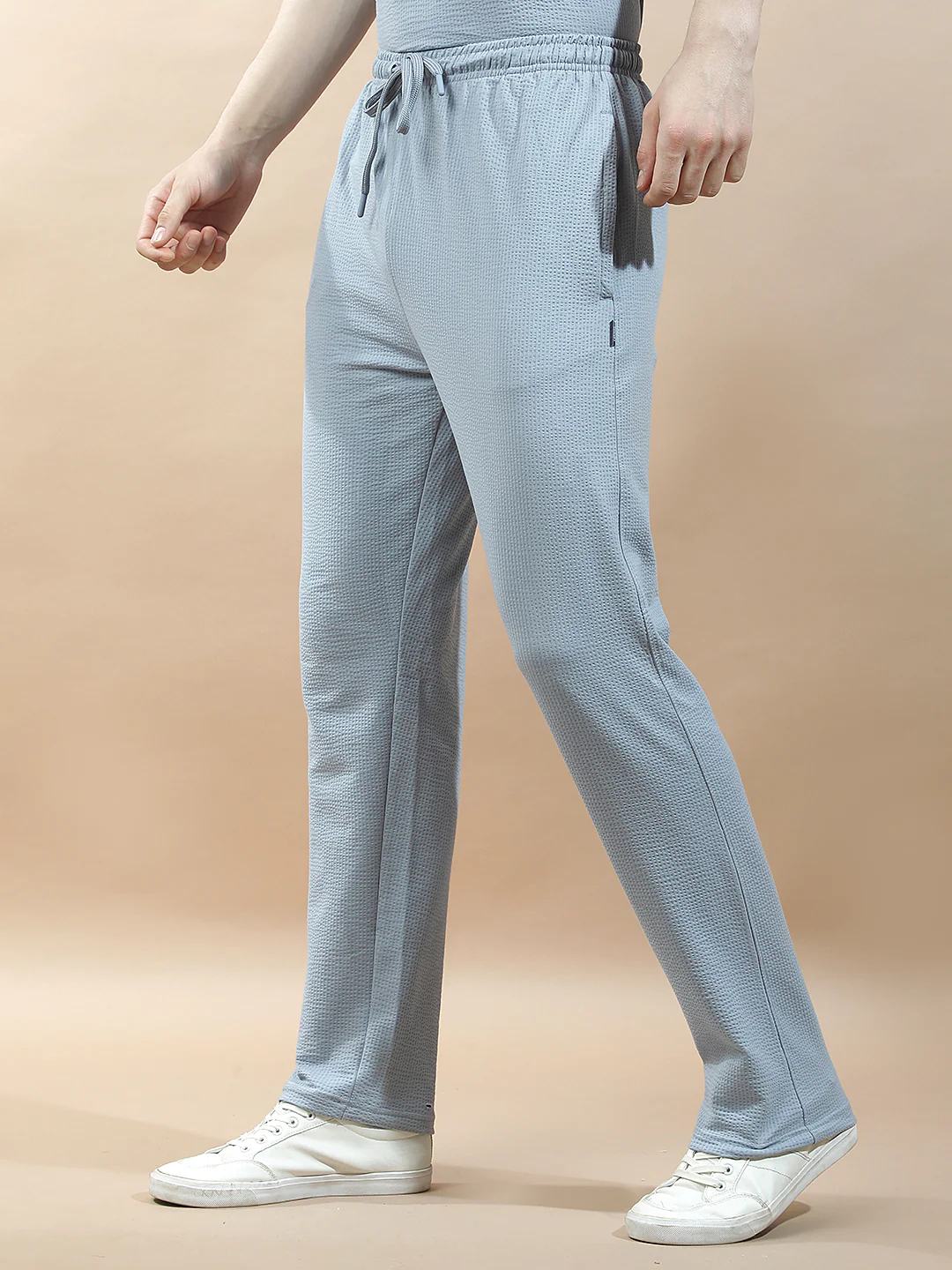 Track Pants for Men l Breathable & Soft with Color Fastness Regular Fit Polycotton Self Design Pattern Drawstring Closure - Image 5