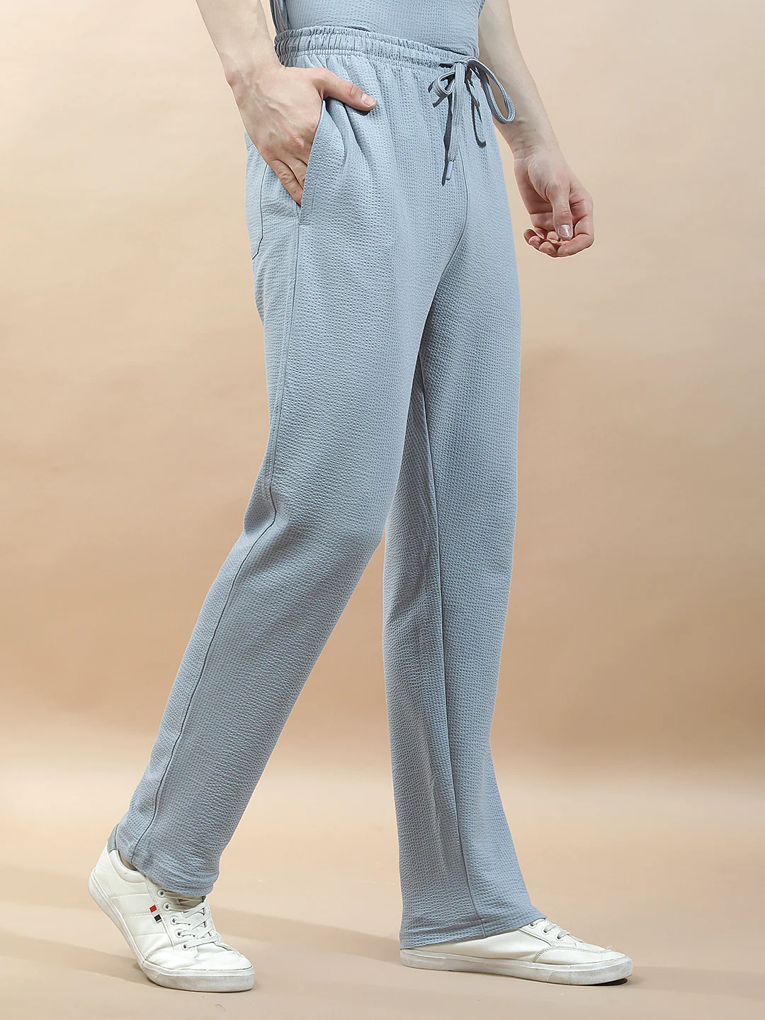 Track Pants for Men l Breathable & Soft with Color Fastness Regular Fit Polycotton Self Design Pattern Drawstring Closure - Image 6