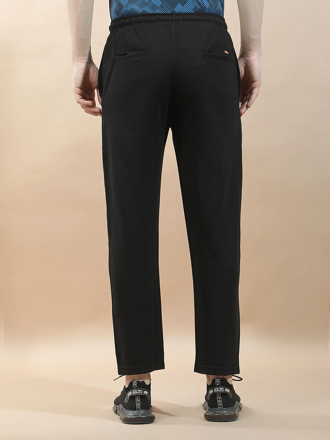 Track Pants for Men l Breathable & Soft with Color Fastness Regular Fit Polycotton Solid Pattern Drawstring Closure - Image 3