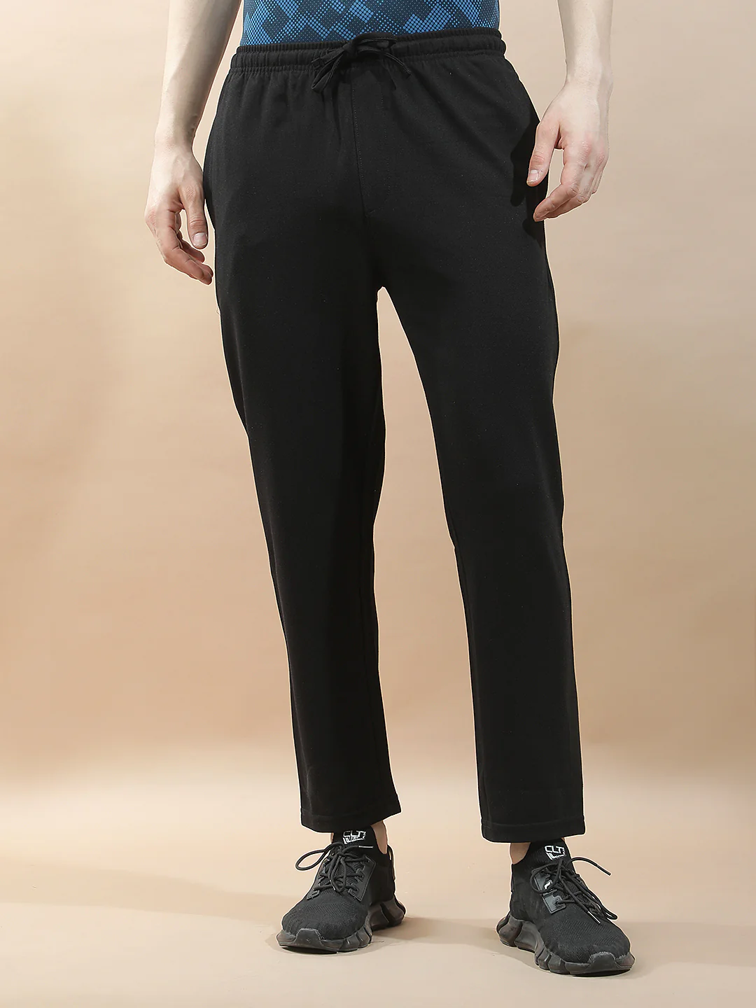 Track Pants for Men l Breathable & Soft with Color Fastness Regular Fit Polycotton Solid Pattern Drawstring Closure - Image 4