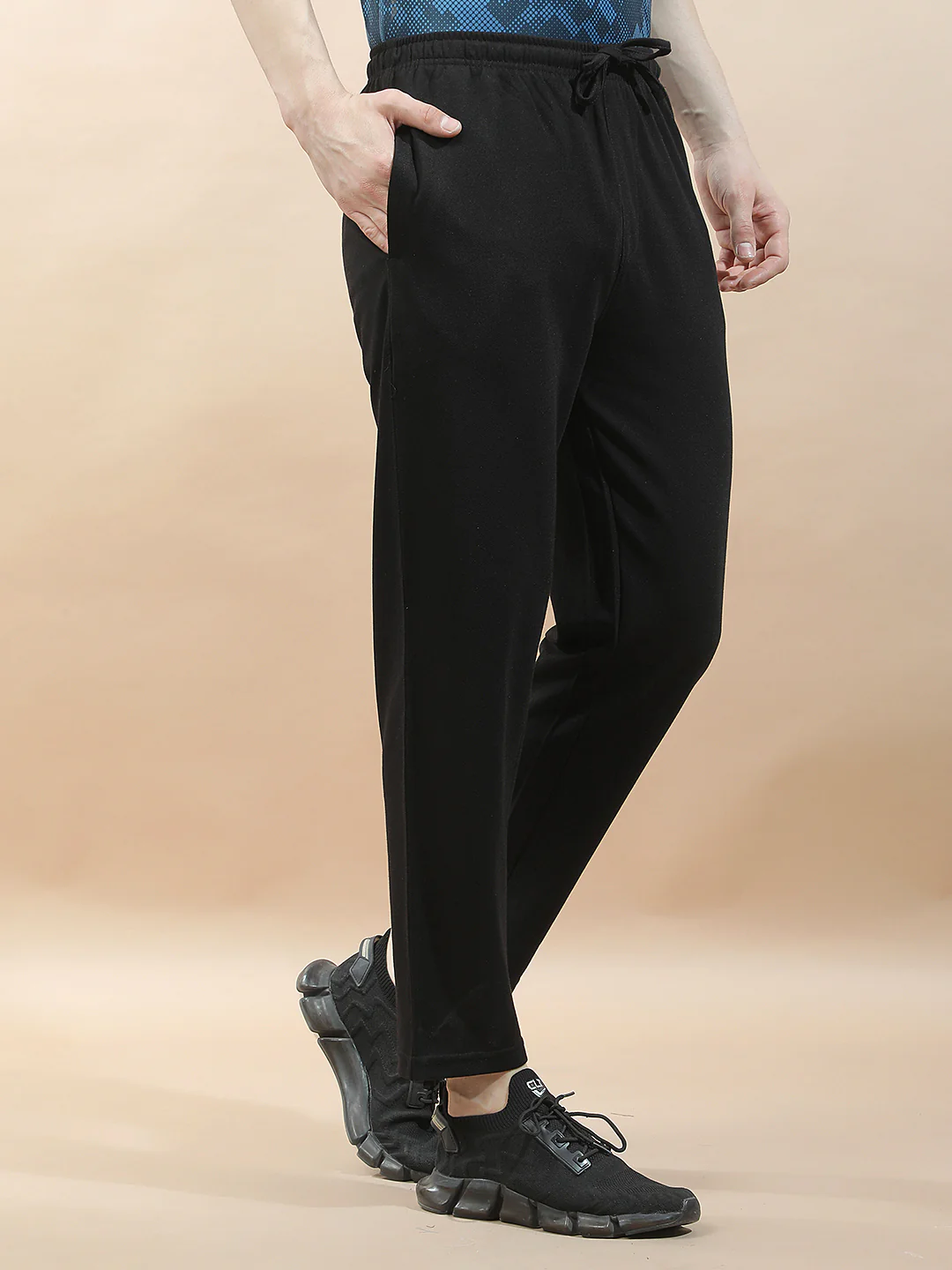 Track Pants for Men l Breathable & Soft with Color Fastness Regular Fit Polycotton Solid Pattern Drawstring Closure - Image 6