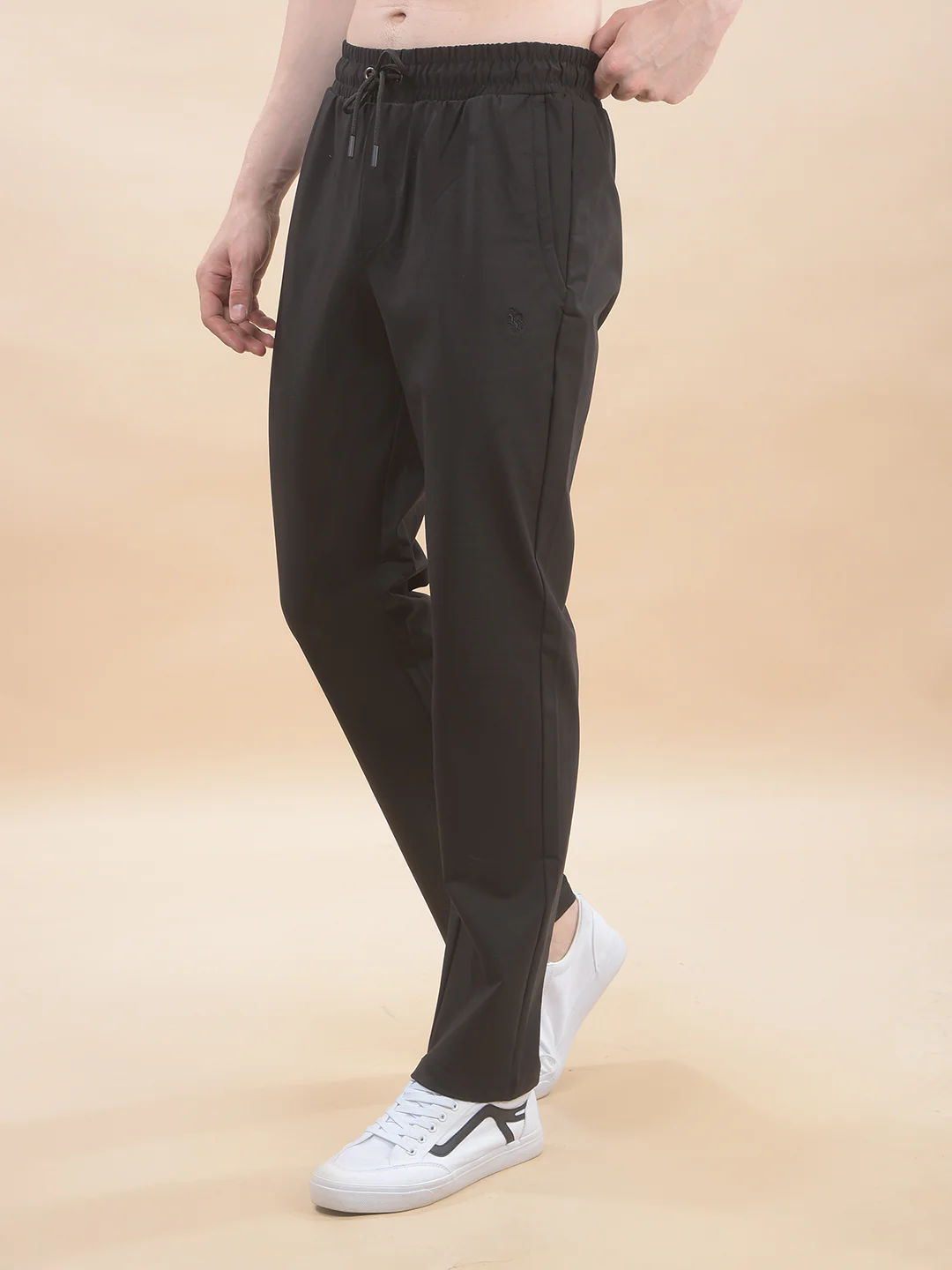 Track Pants for Men l Breathable & Soft with Color Fastness Regular Fit Polyester Solid Pattern Drawstring Closure - Image 4