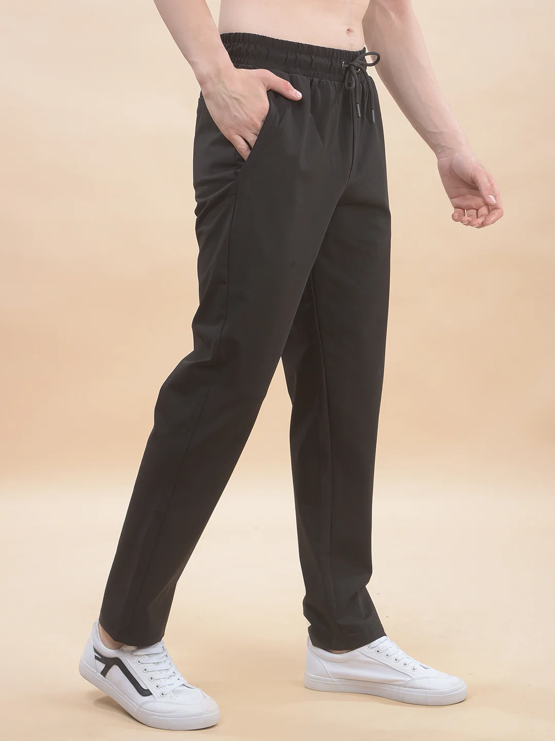 Track Pants for Men l Breathable & Soft with Color Fastness Regular Fit Polyester Solid Pattern Drawstring Closure - Image 5
