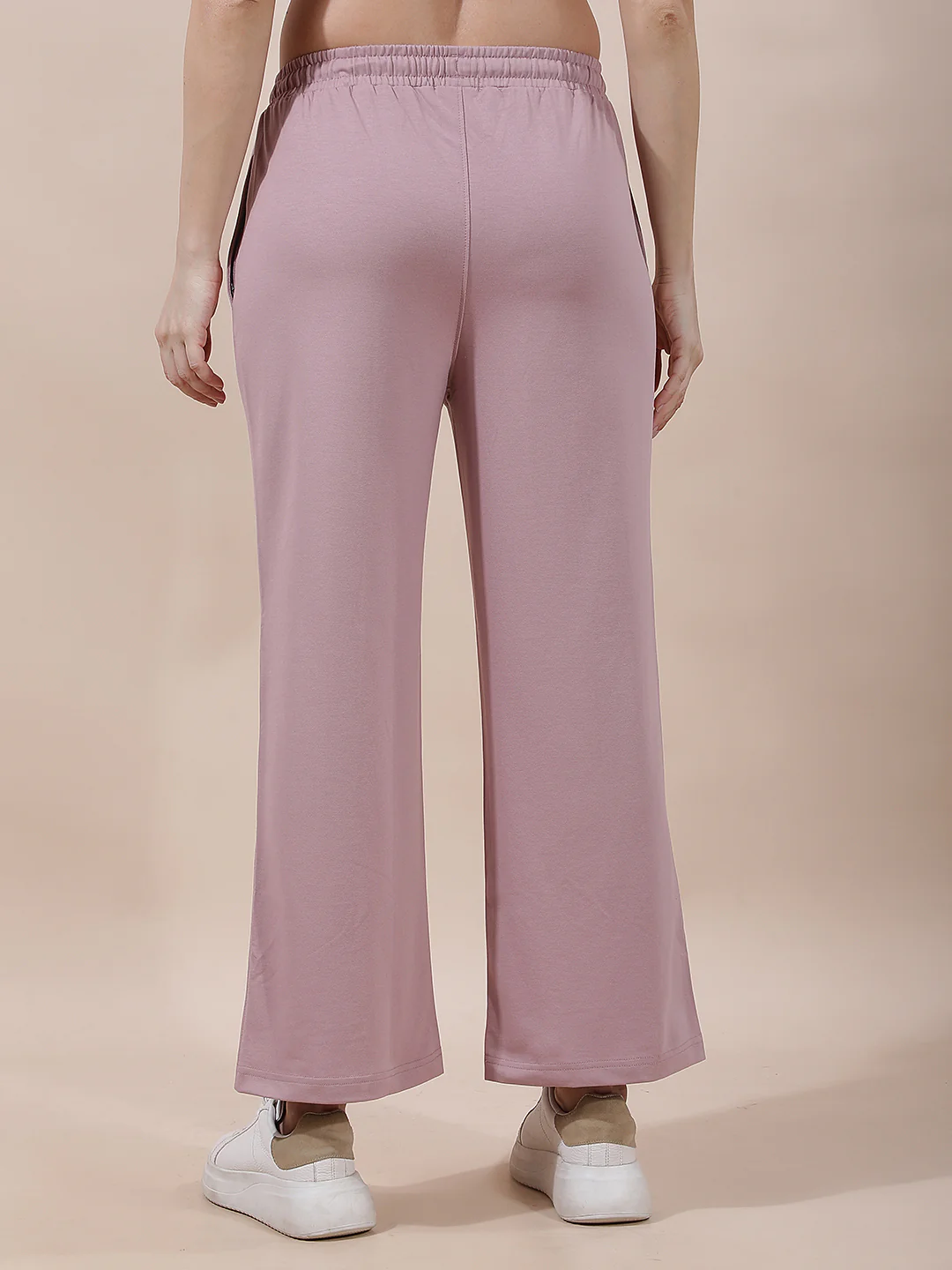 Track Pants for Women l Breathable & Soft with Color Fastness Regular Fit Cotton Blend Solid Pattern Drawstring Closure - Image 2