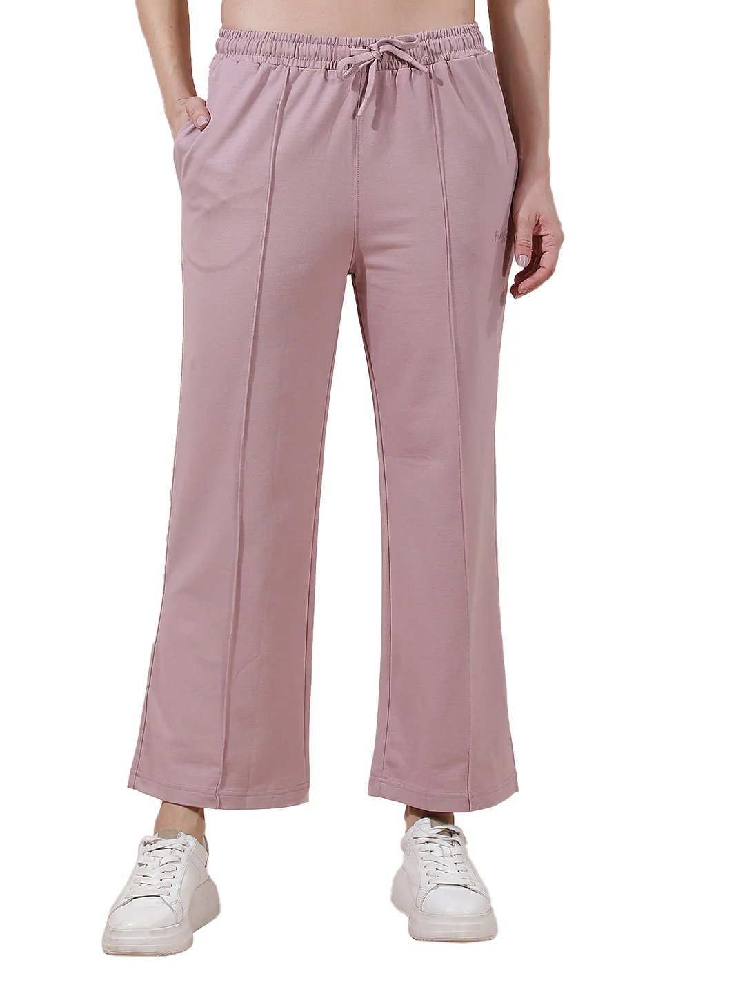 Track Pants for Women l Breathable & Soft with Color Fastness Regular Fit Cotton Blend Solid Pattern Drawstring Closure - Image 8