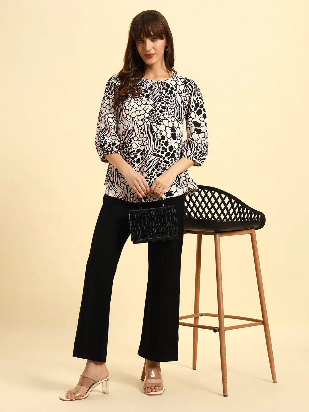 Tunic for Women | Breathable & Soft with Color Fastness Regular Fit Round Neck Poly Cotton Fabric Printed Pattern - Image 9