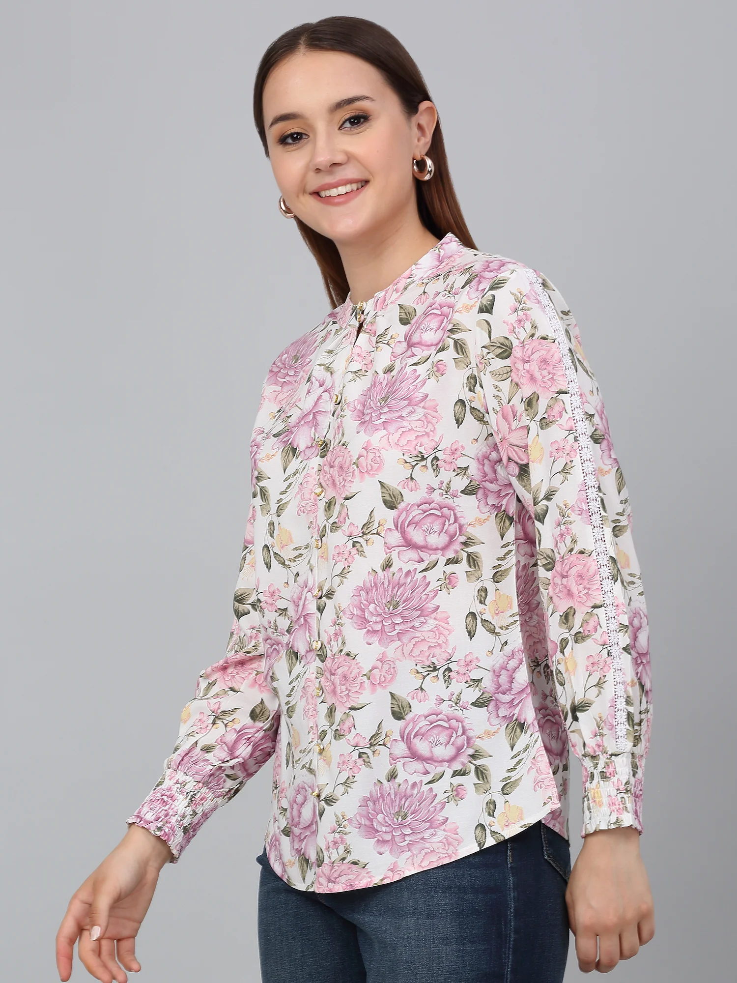 Women Multicolor Floral Printed Casual Top - Image 4