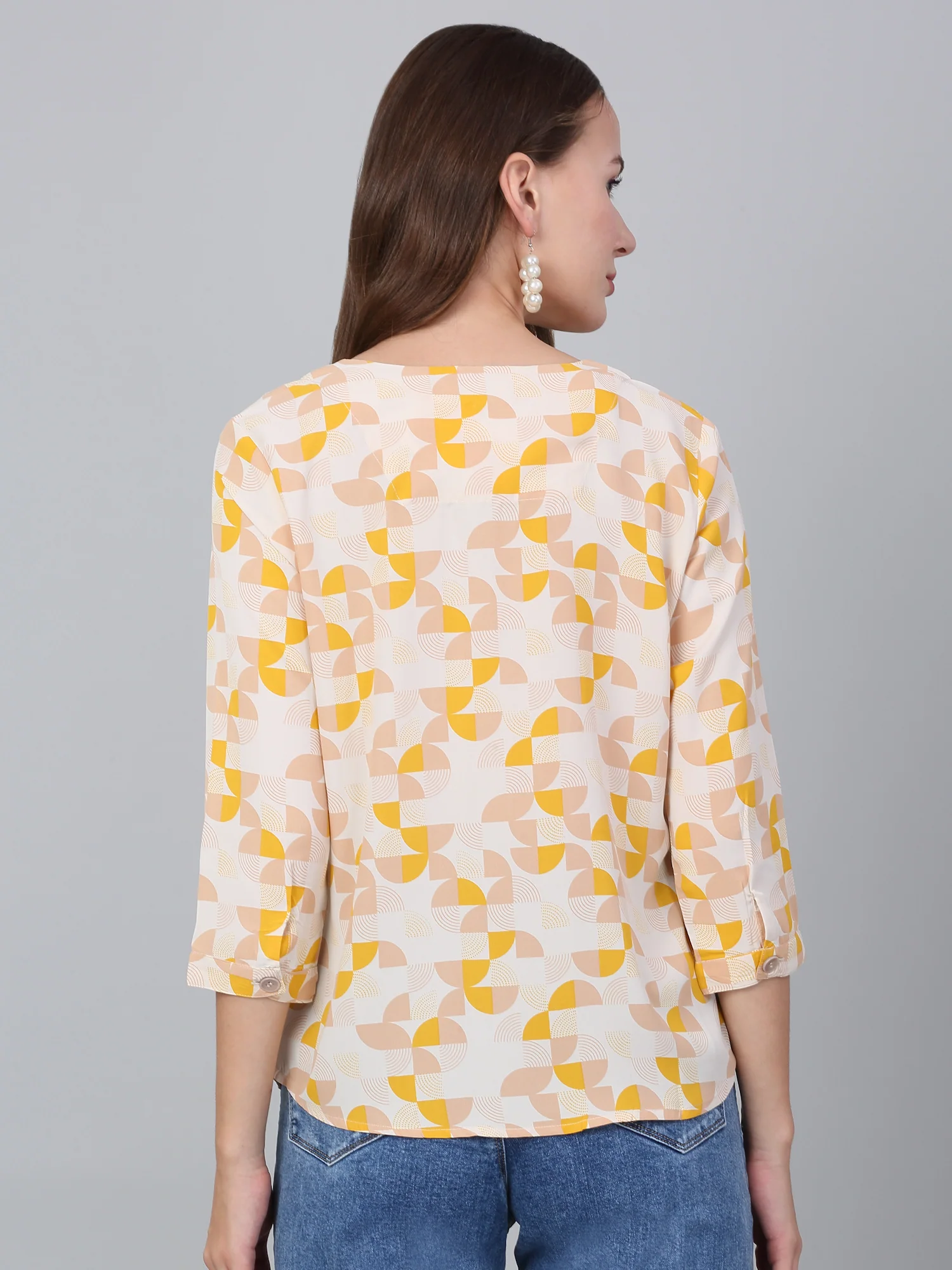 Women Multicolor Printed V-Neck Casual Tunic - Image 6