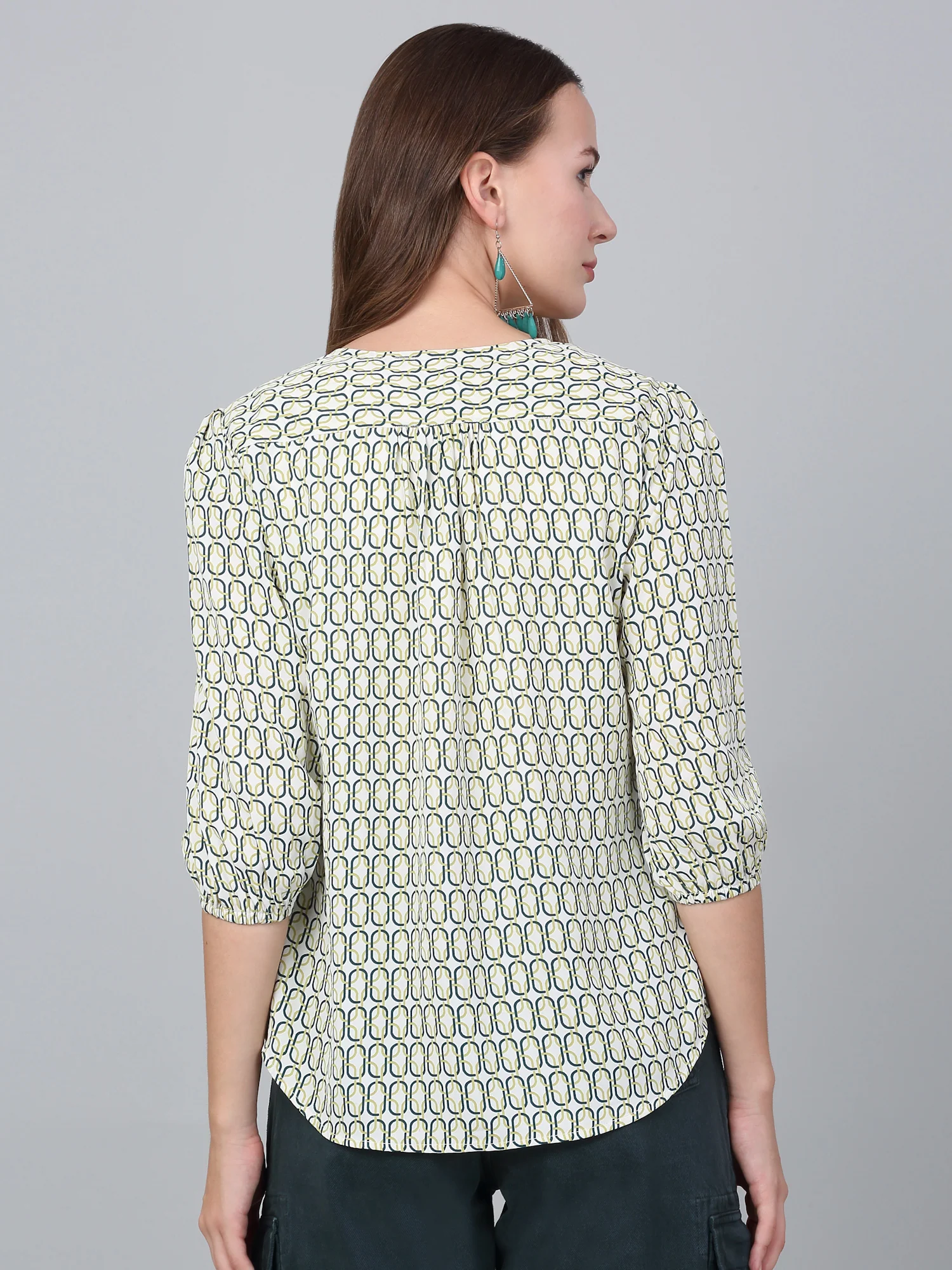 Women Multicolor Printed V-Neck Casual Tunic - Image 6