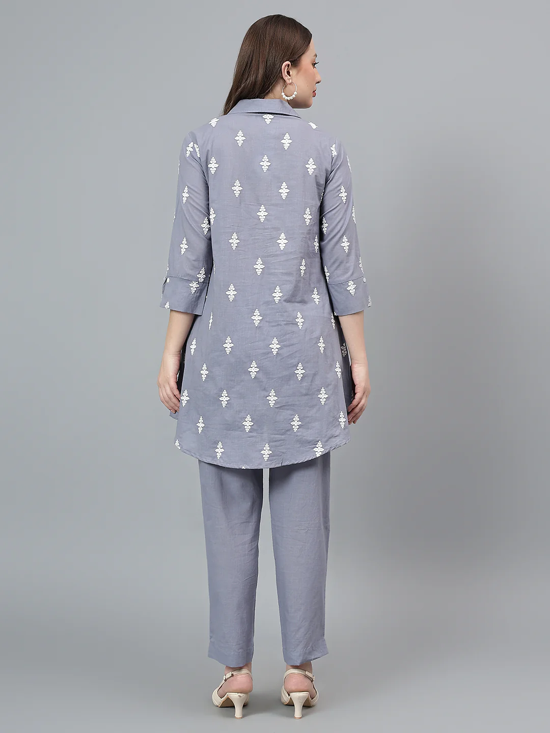 Women's Blue Printed Co-Ord Set - Image 5