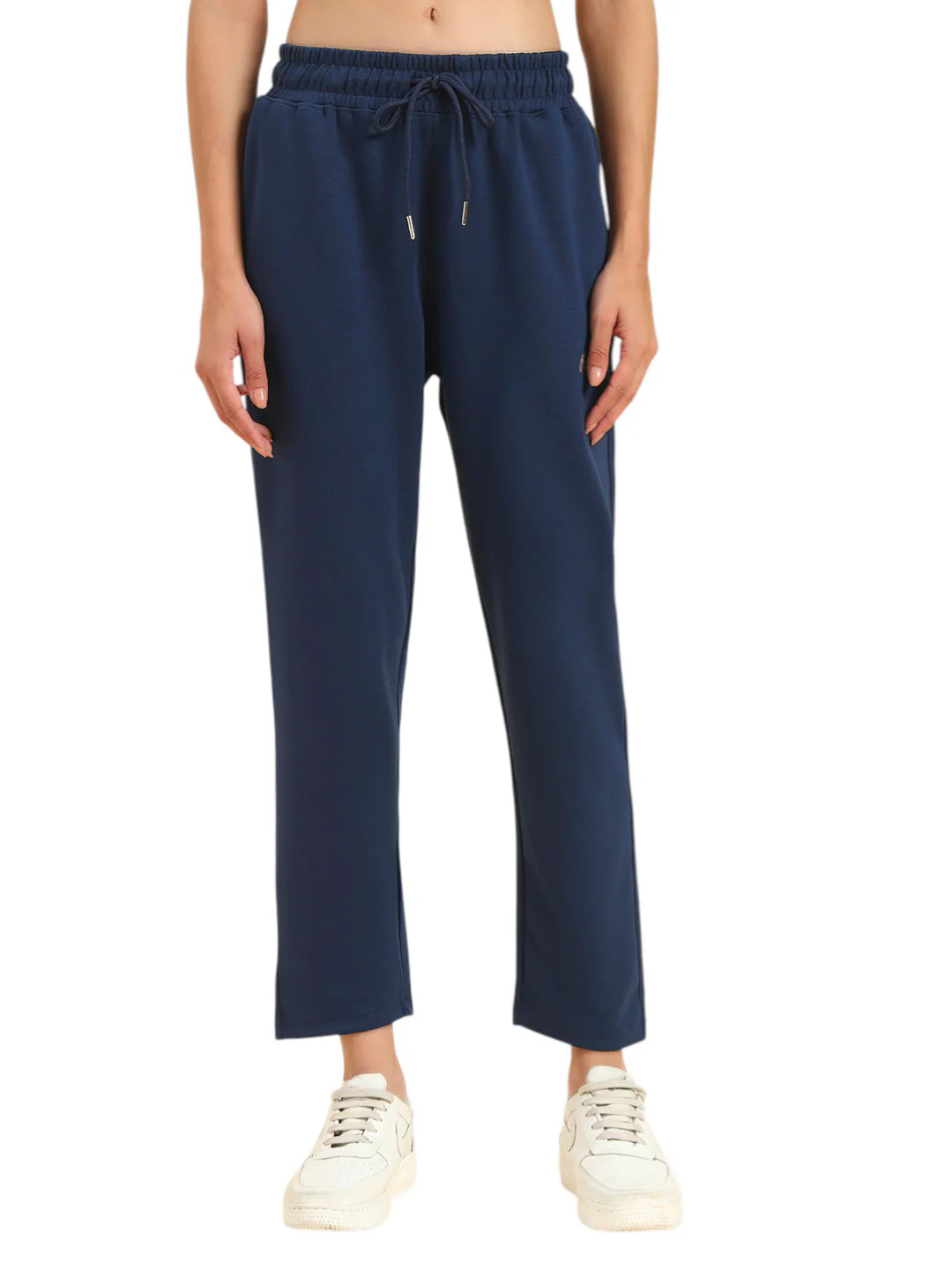 Women's Blue Solid Regular Fit Casual Track Pant - Image 2