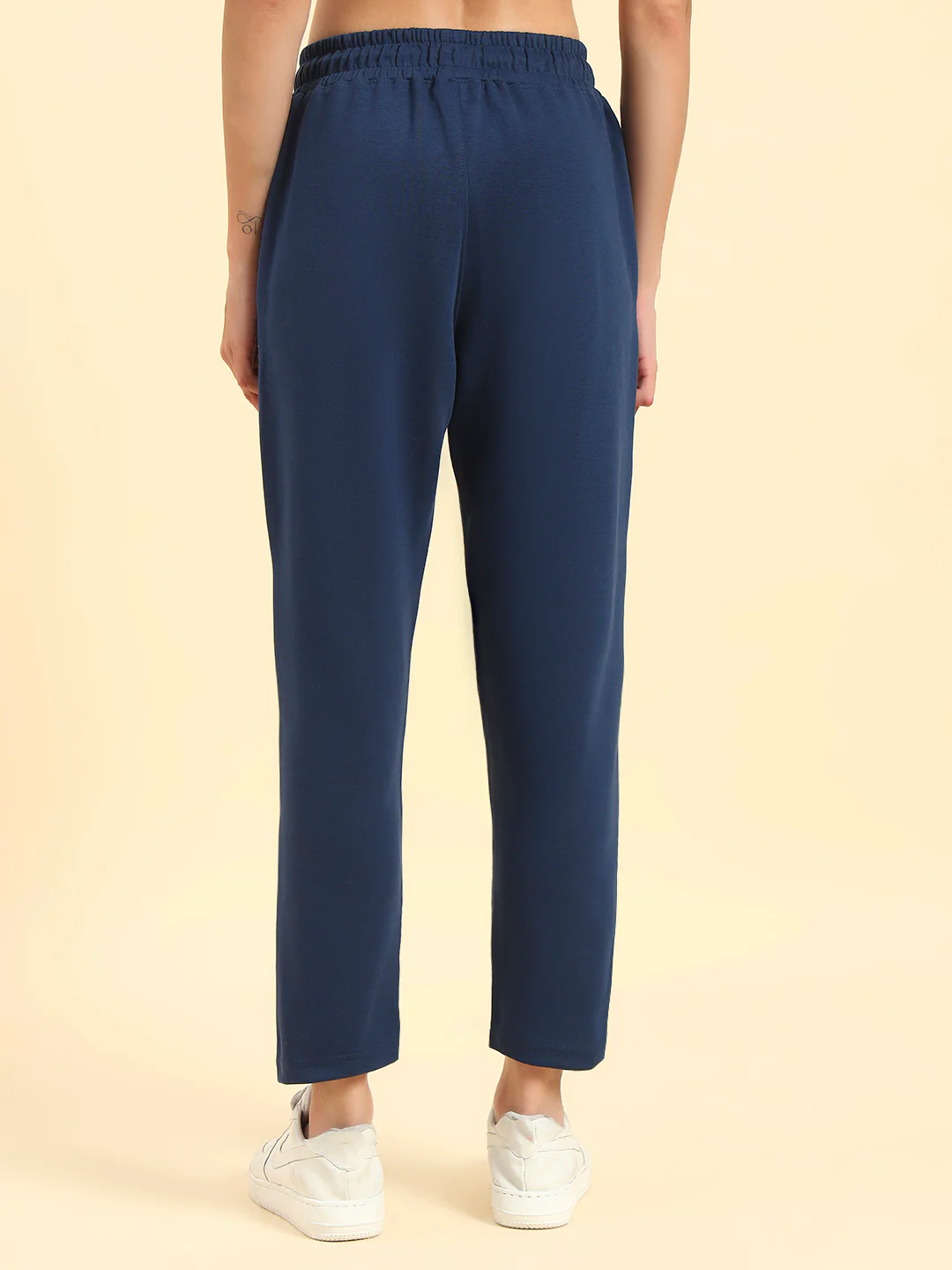 Women's Blue Solid Regular Fit Casual Track Pant - Image 7