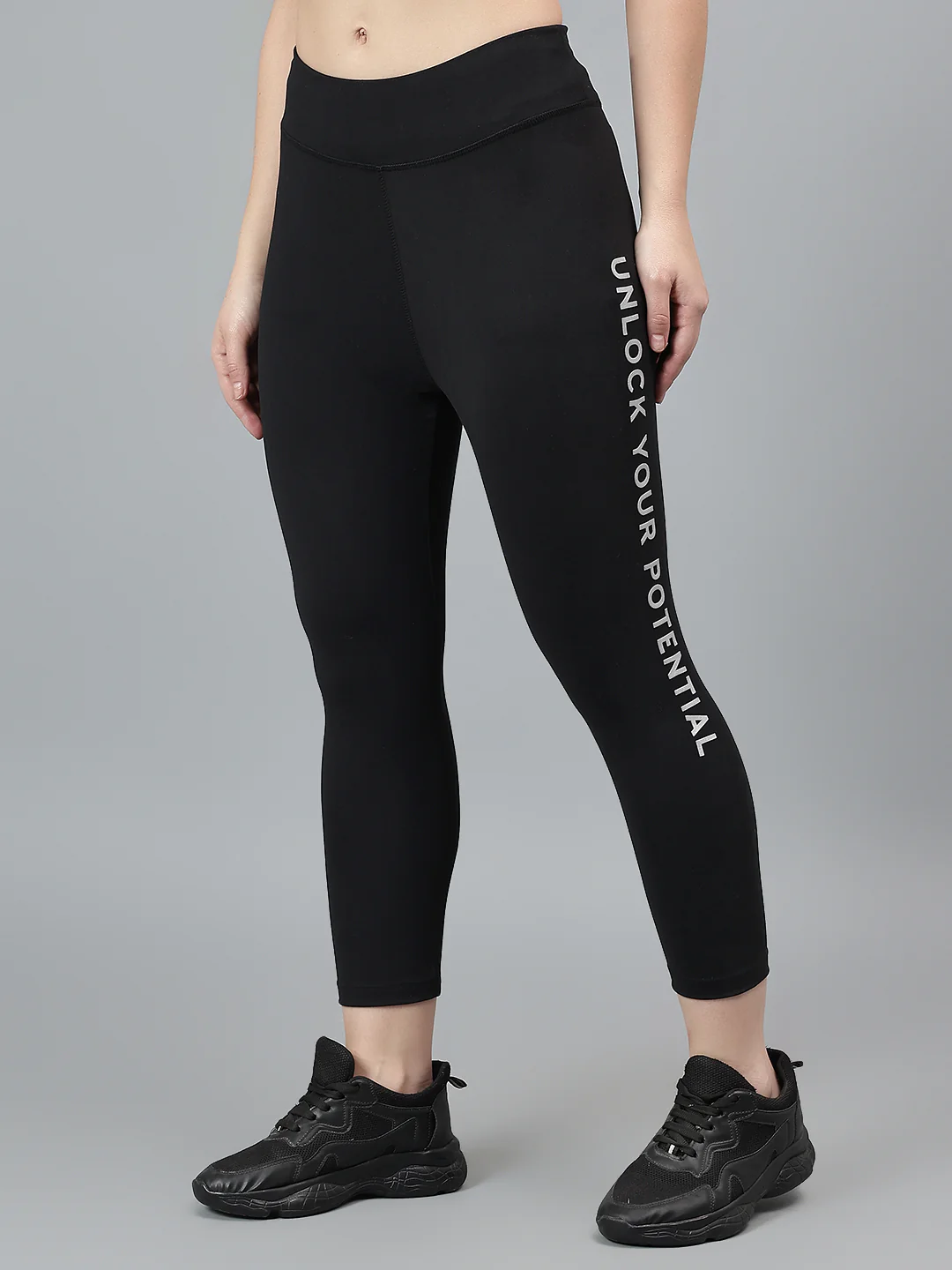 Women's Casual Solid Black Mid Rise Track Pants - Image 3