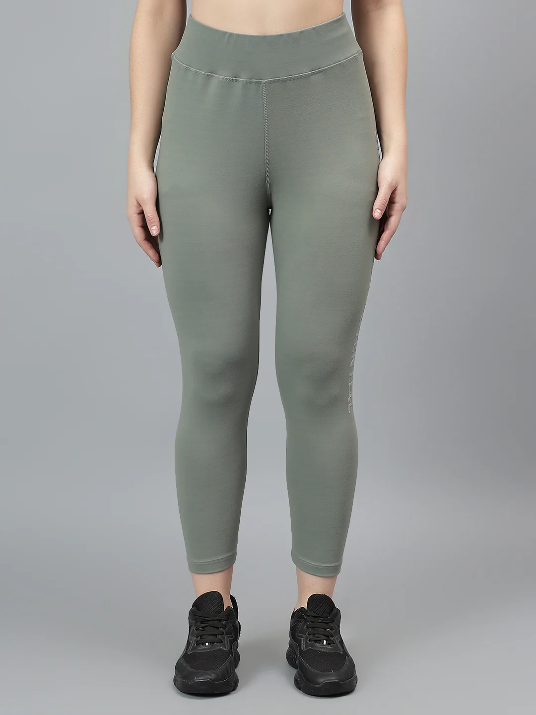 Women's Casual Solid Green Mid Rise Track Pants - Image 2
