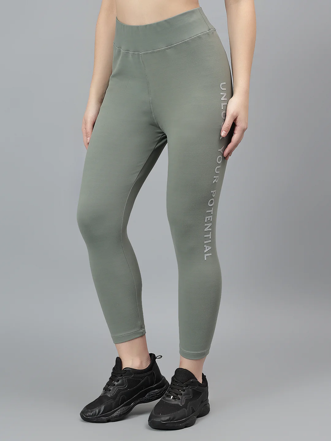 Women's Casual Solid Green Mid Rise Track Pants - Image 3