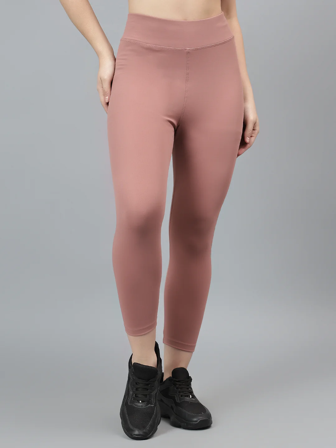 Women's Casual Solid Pink Mid Rise Track Pants - Image 3