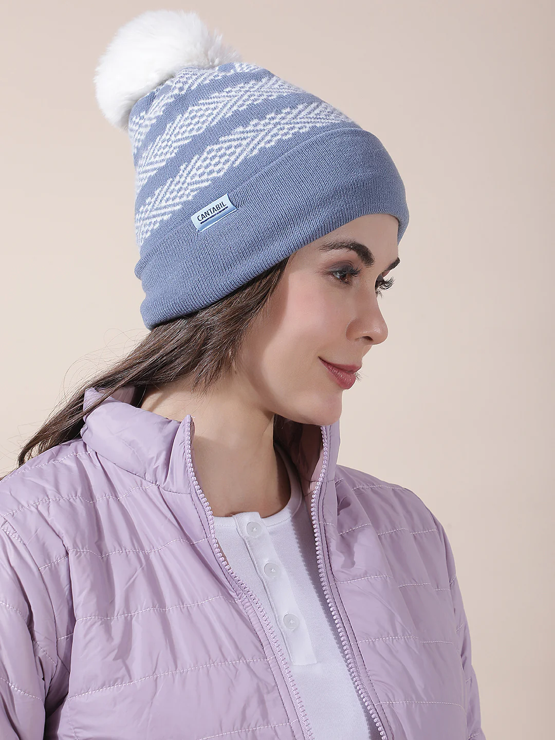 Women's Colourblock Woolen Cap - Image 5