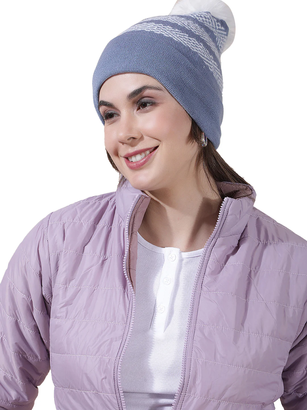 Women's Colourblock Woolen Cap - Image 6