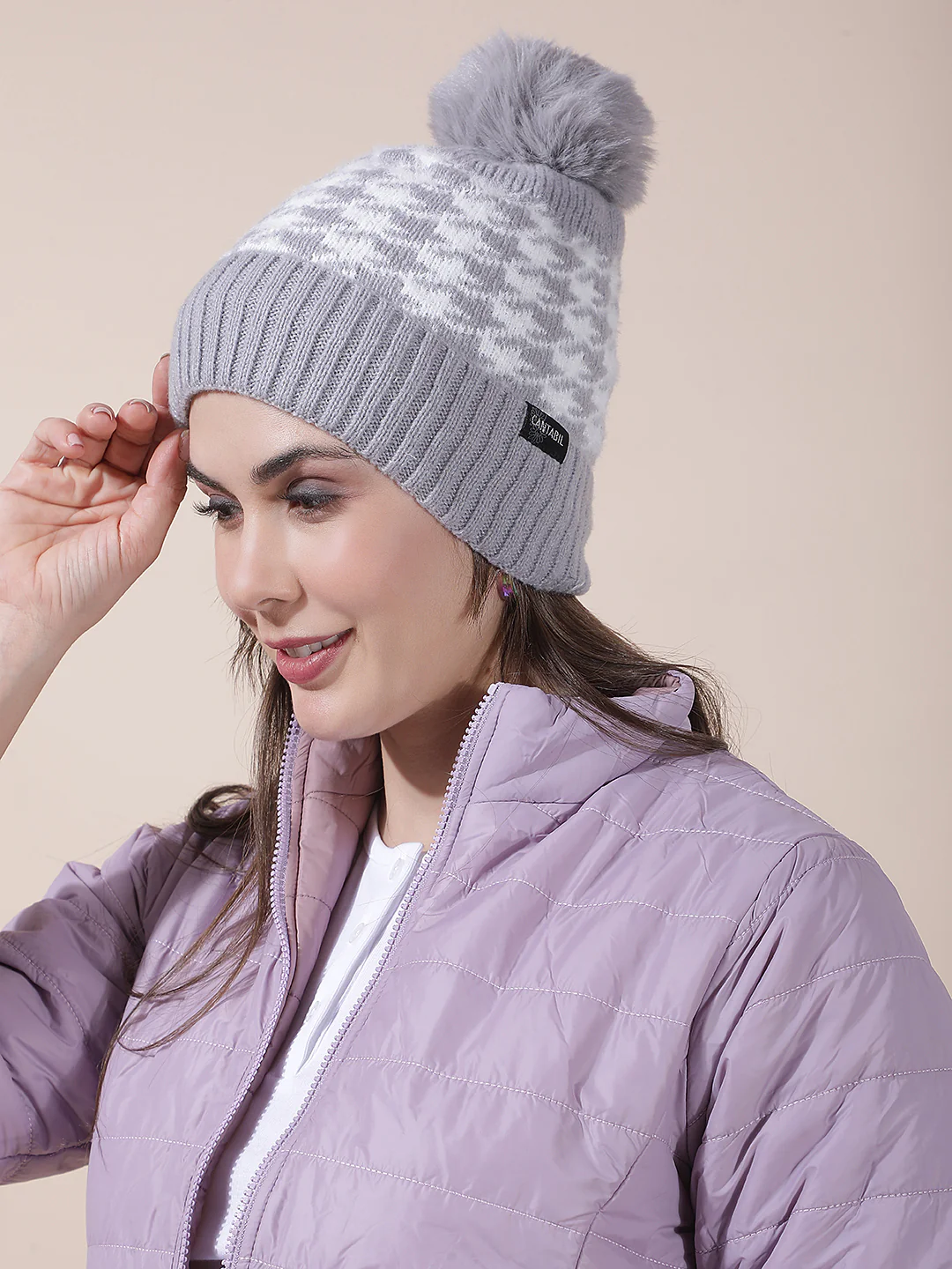 Women's Colourblock Woolen Cap - Image 2