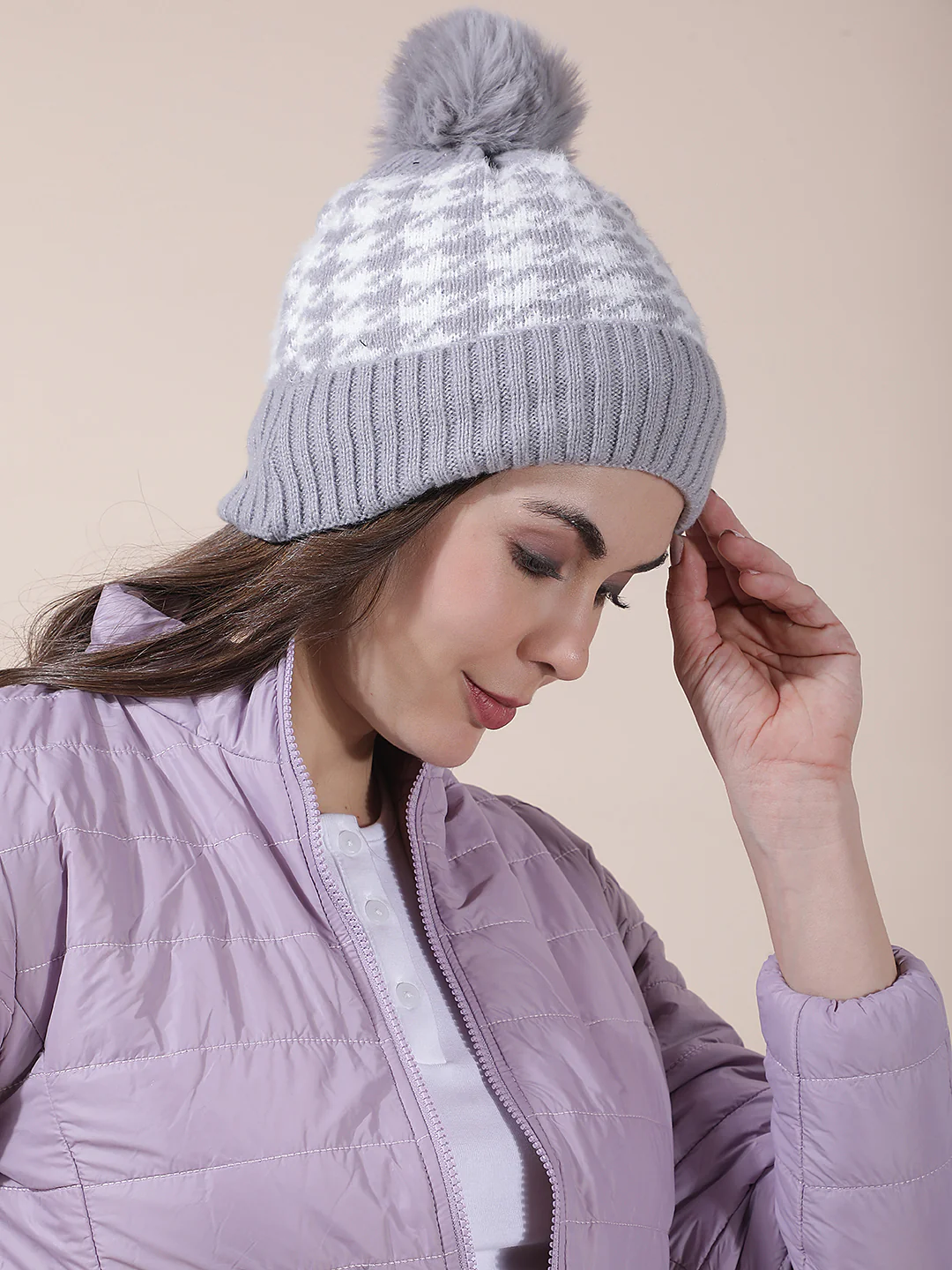Women's Colourblock Woolen Cap - Image 5