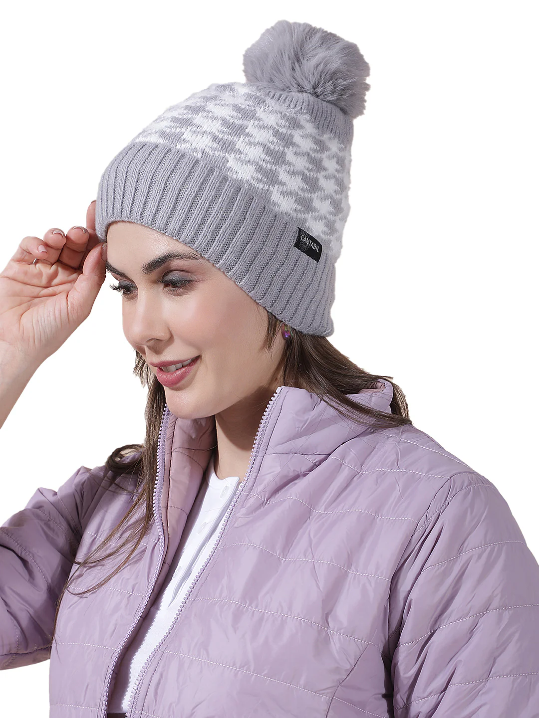 Women's Colourblock Woolen Cap - Image 6