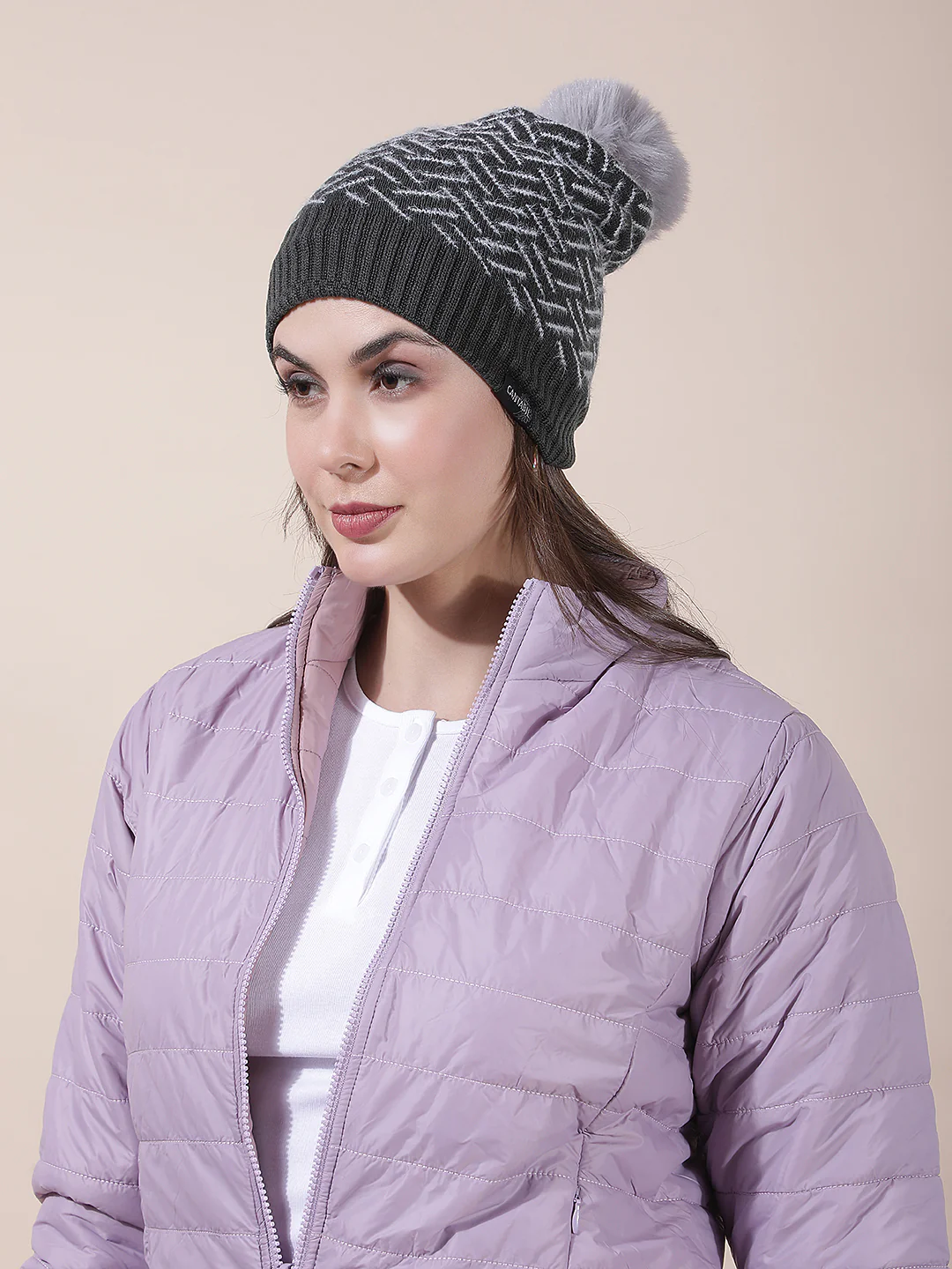 Women's Colourblock Woolen Cap - Image 2