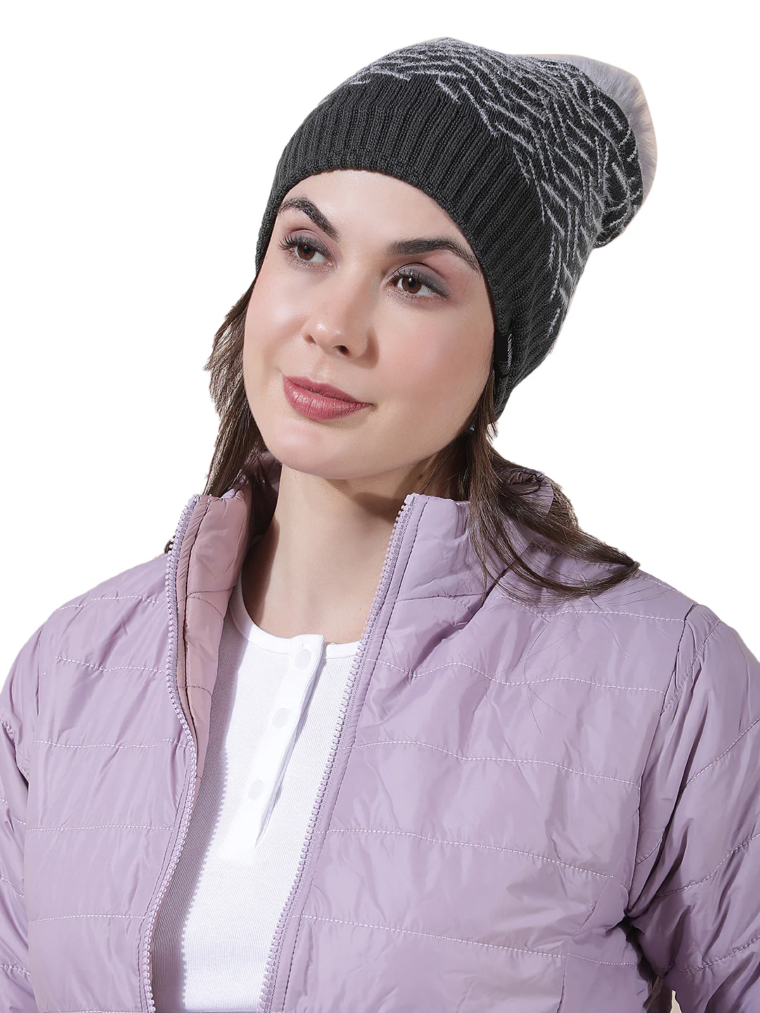 Women's Colourblock Woolen Cap - Image 6