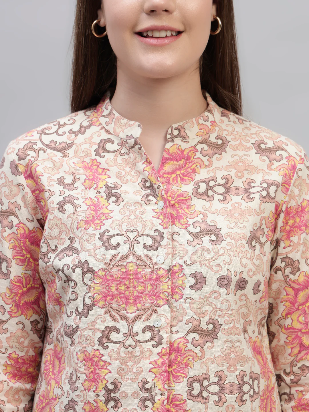 Women's Multi Printed 3/4th Sleeves Round Neck Casual Tunic - Image 6