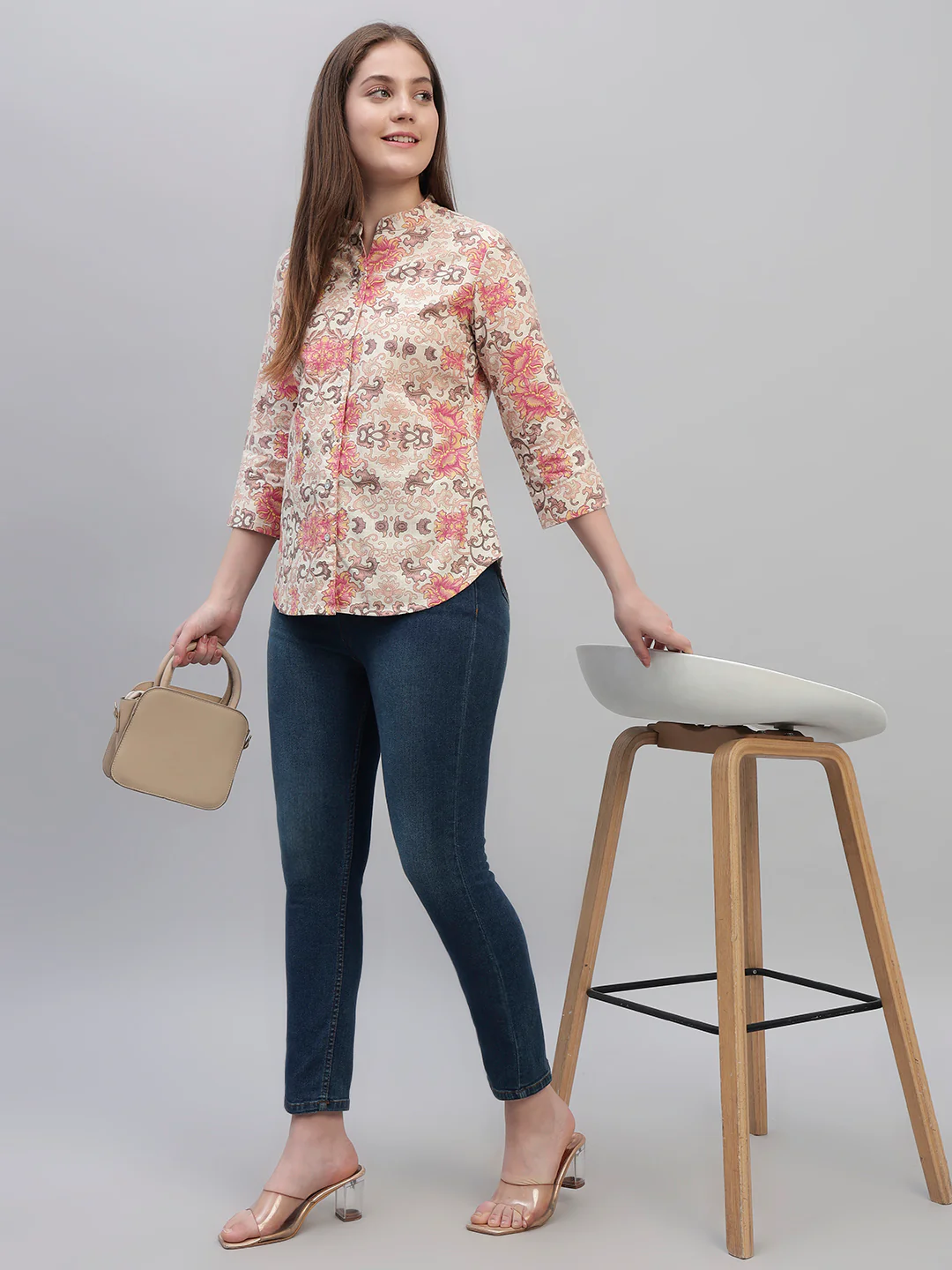 Women's Multi Printed 3/4th Sleeves Round Neck Casual Tunic - Image 8